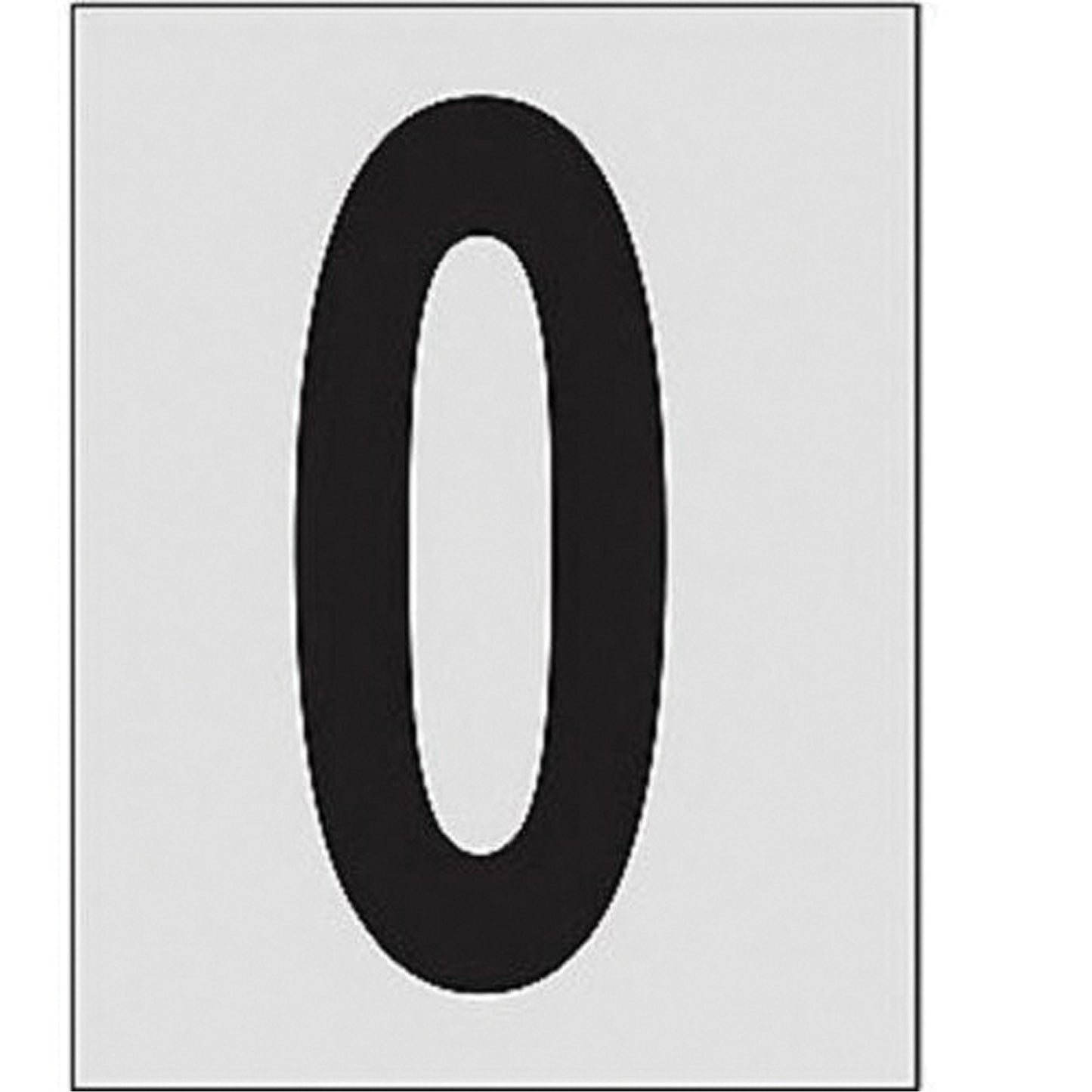 Brady Reflective Individual Number and Letter Labels, 0, 1" H, Black on Silver