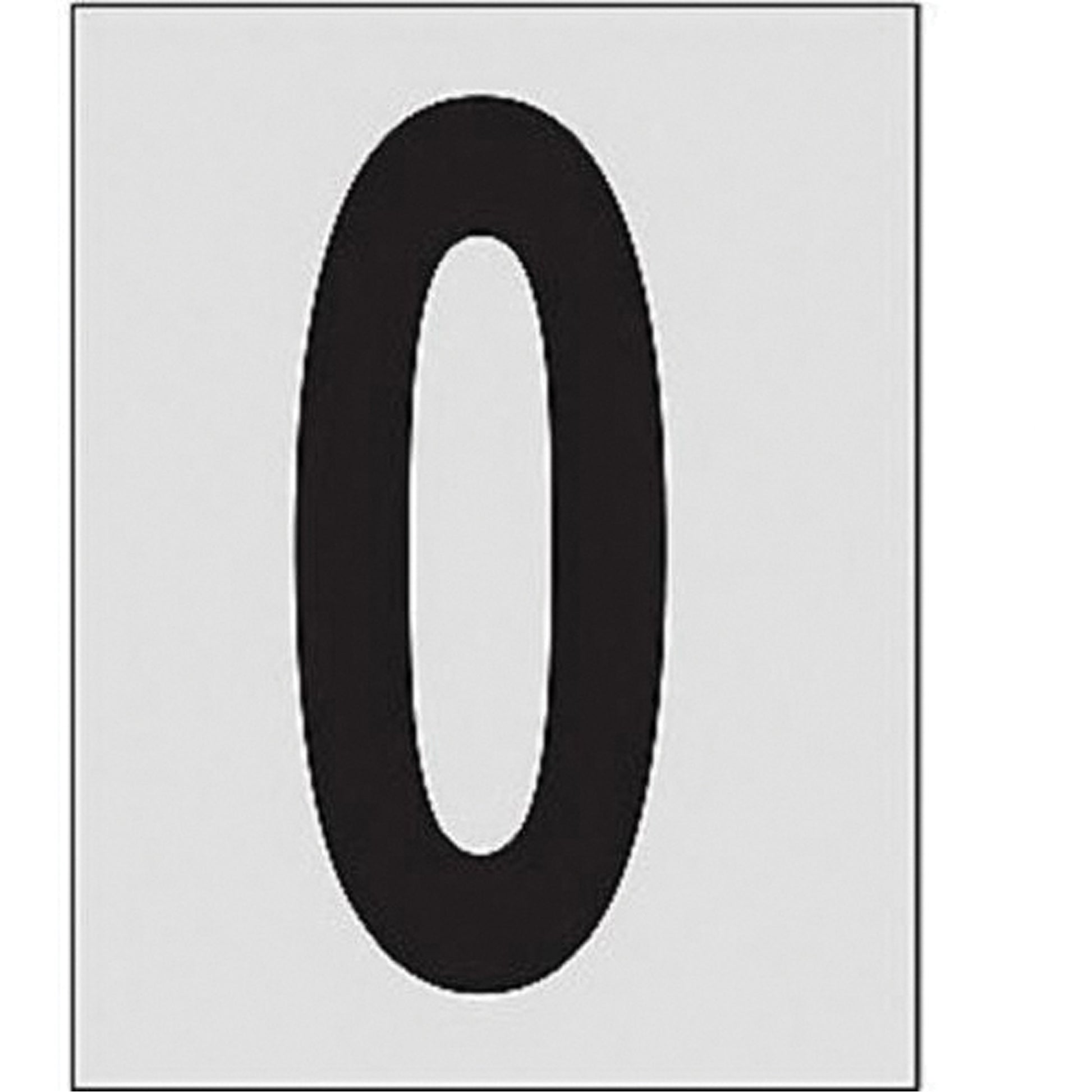 Brady Reflective Individual Number and Letter Labels, 0, 1" H, Black on Silver