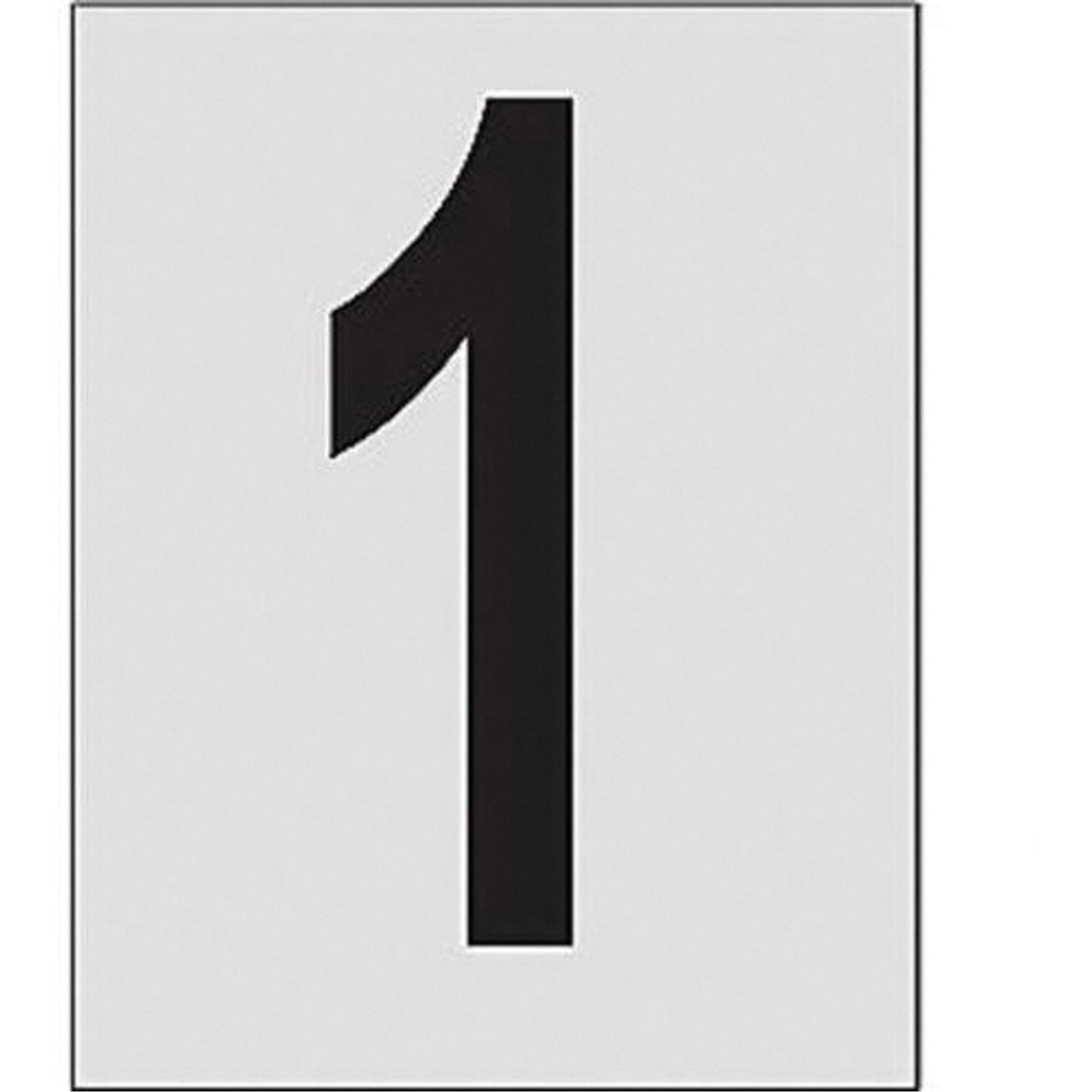 Brady Reflective Individual Number and Letter Labels, 1, 1" H, Black on Silver