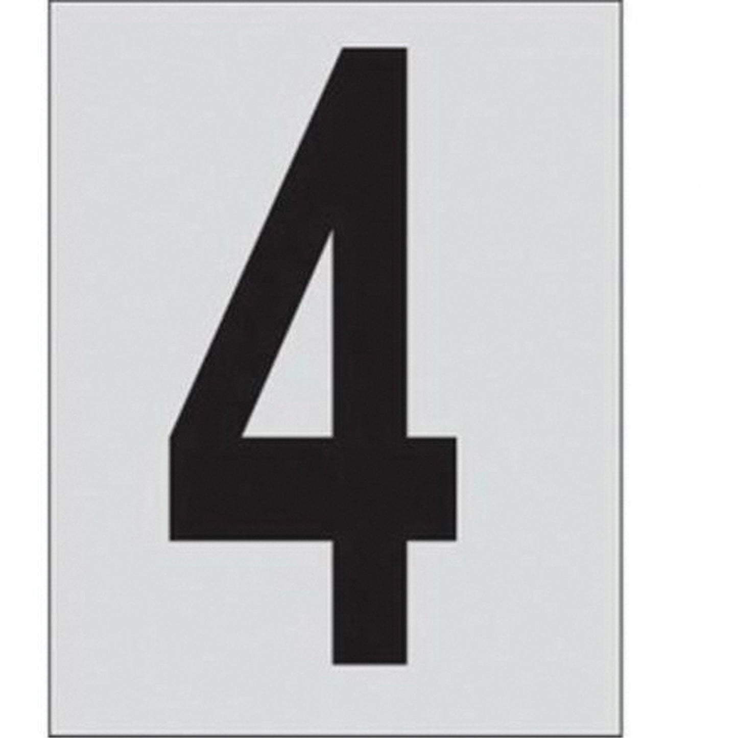 Brady Reflective Individual Number and Letter Labels, 4, 1" H, Black on Silver