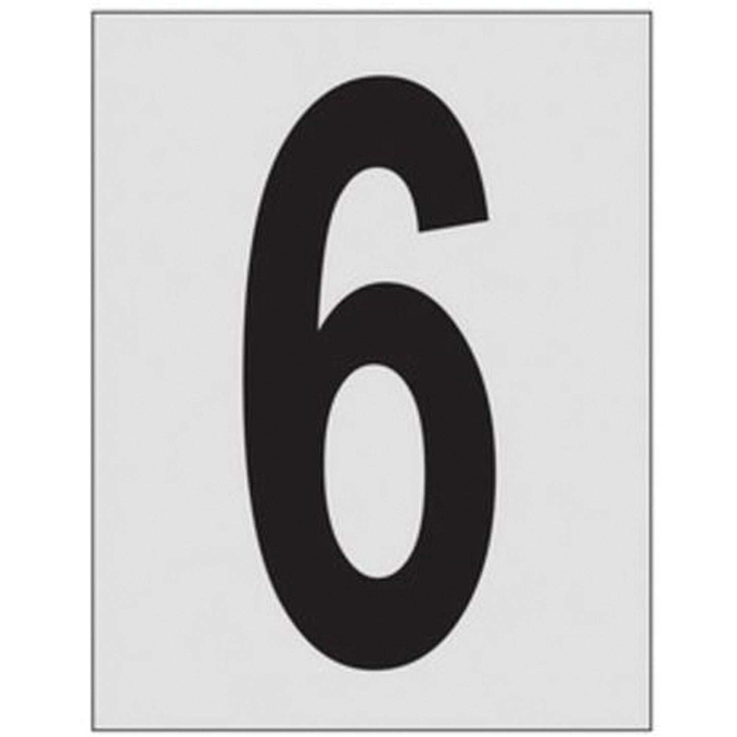 Brady Reflective Individual Number and Letter Labels, 6, 1" H, Black on Silver