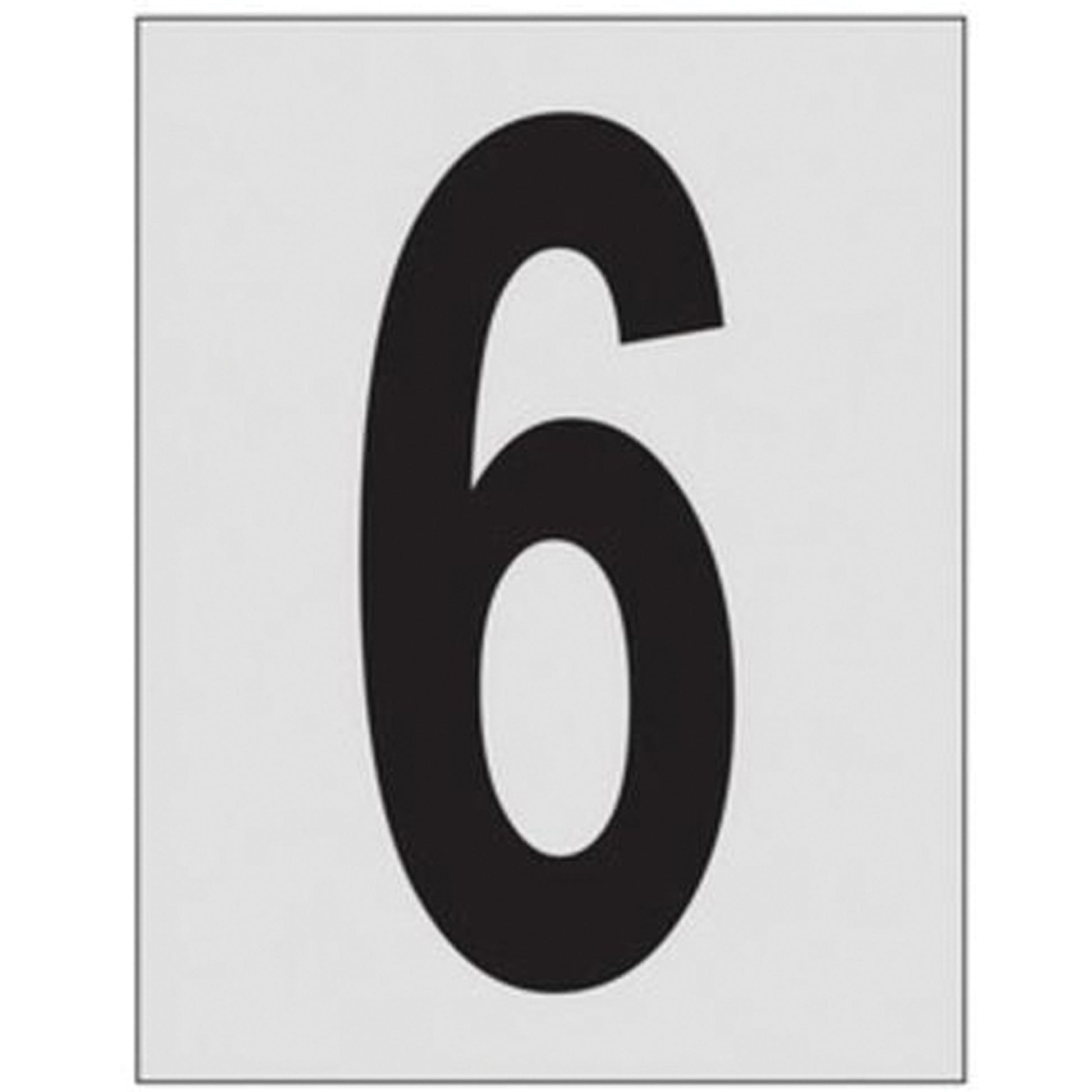Brady Reflective Individual Number and Letter Labels, 6, 1" H, Black on Silver