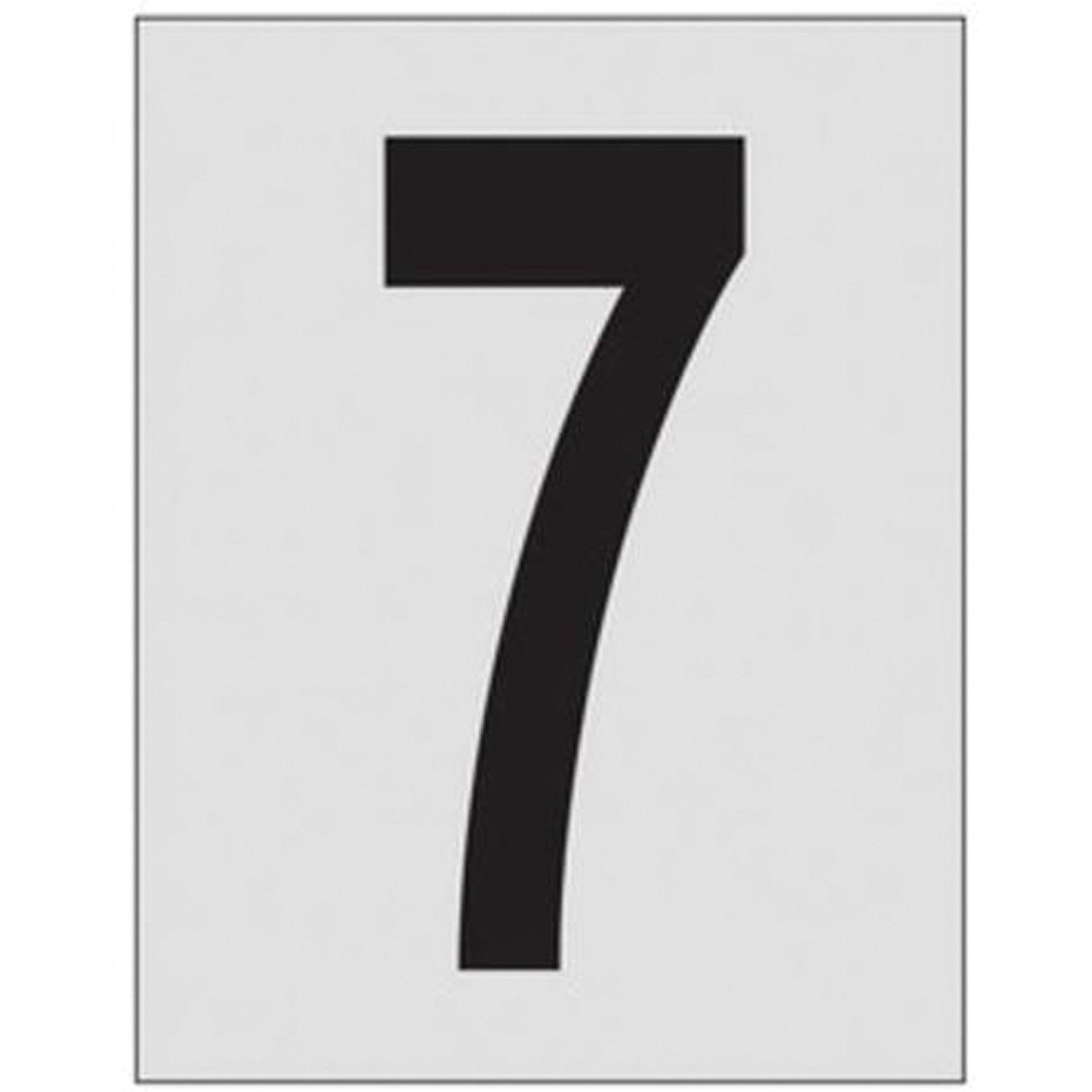 Brady Reflective Individual Number and Letter Labels, 7, 1" H, Black on Silver