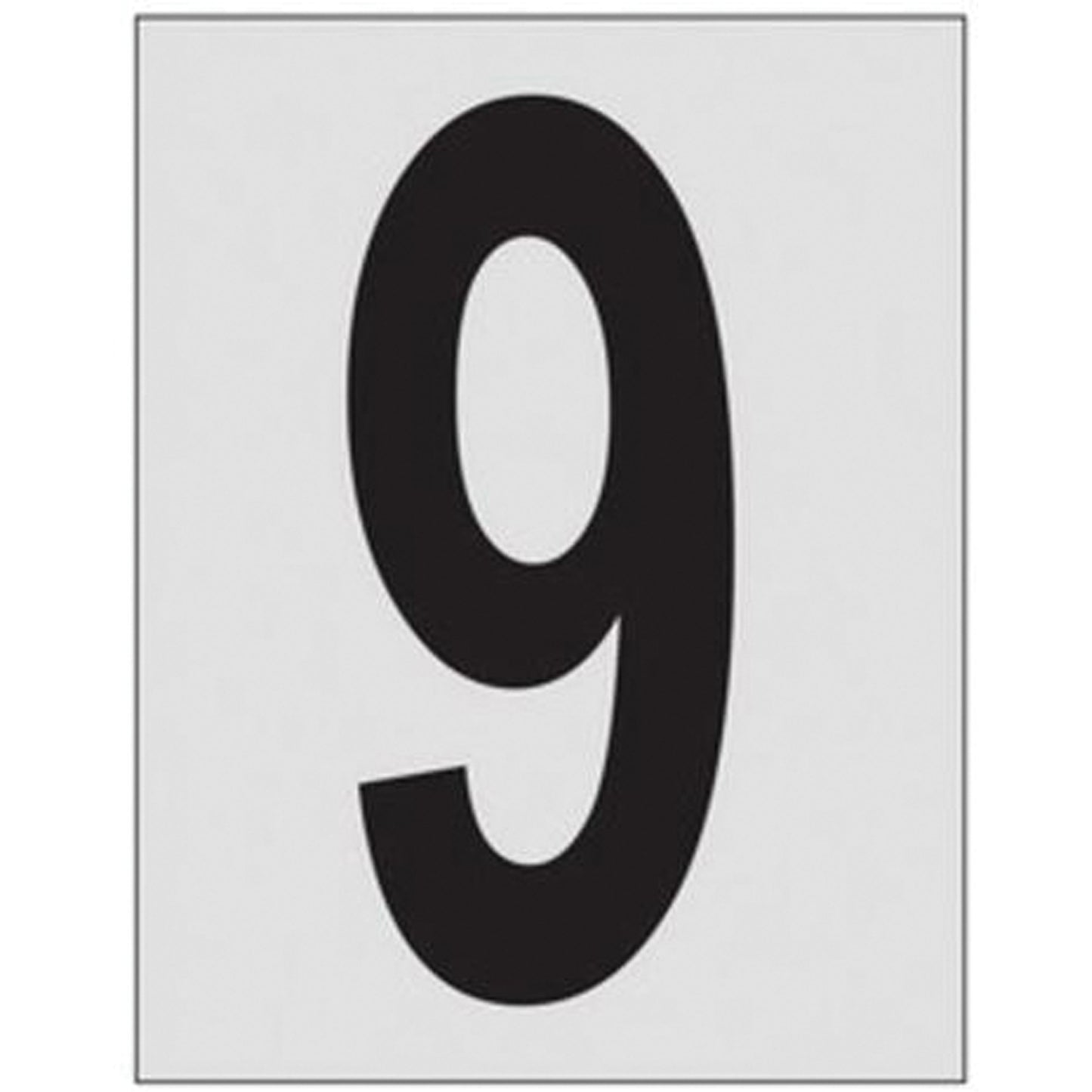 Brady Reflective Individual Number and Letter Labels, 9, 1" H, Black on Silver