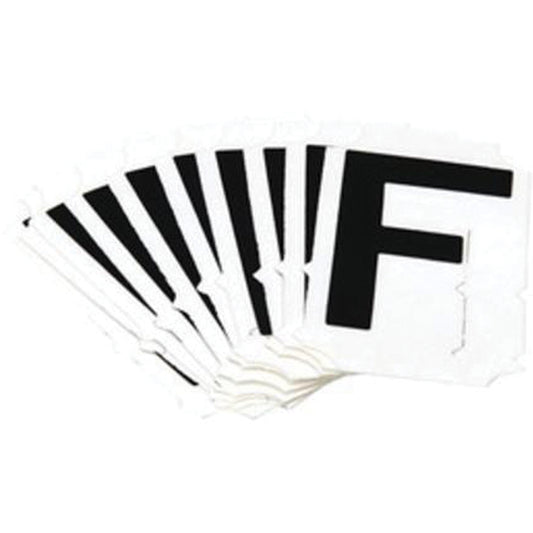 Brady Reflective Individual Number and Letter Labels, F, 1" H, Black on Silver