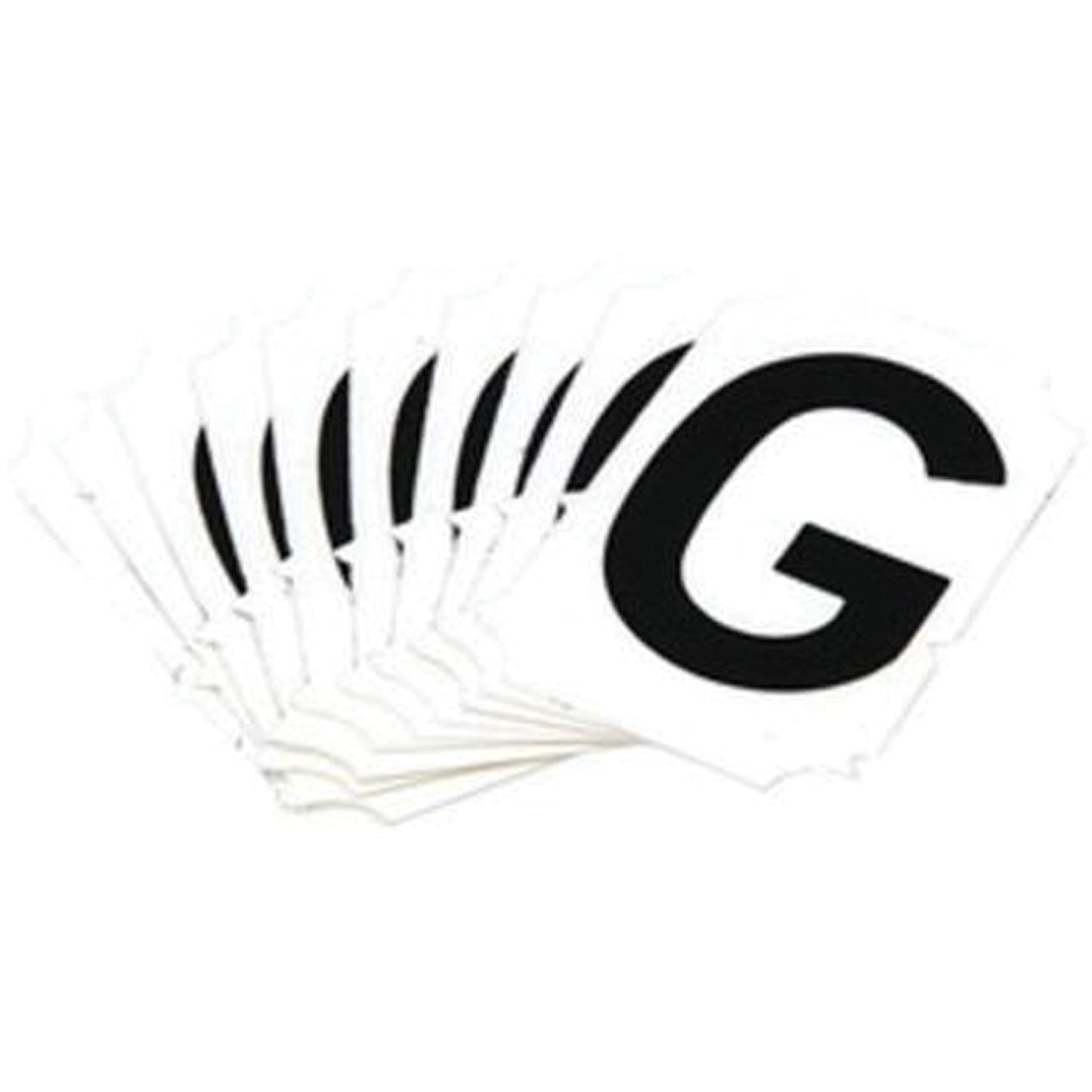 Brady Reflective Individual Number and Letter Labels, G, 1" H, Black on Silver