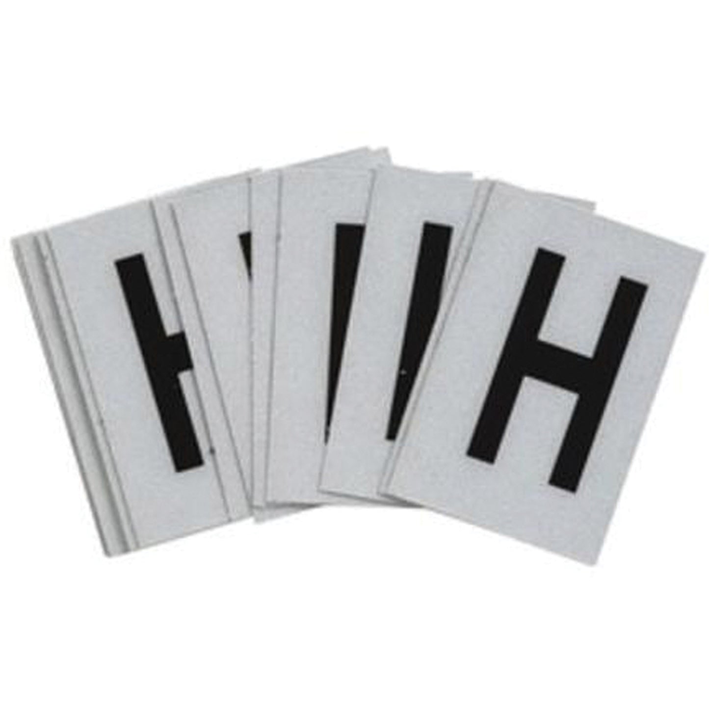 Brady Reflective Individual Number and Letter Labels, H, 1" H, Black on Silver