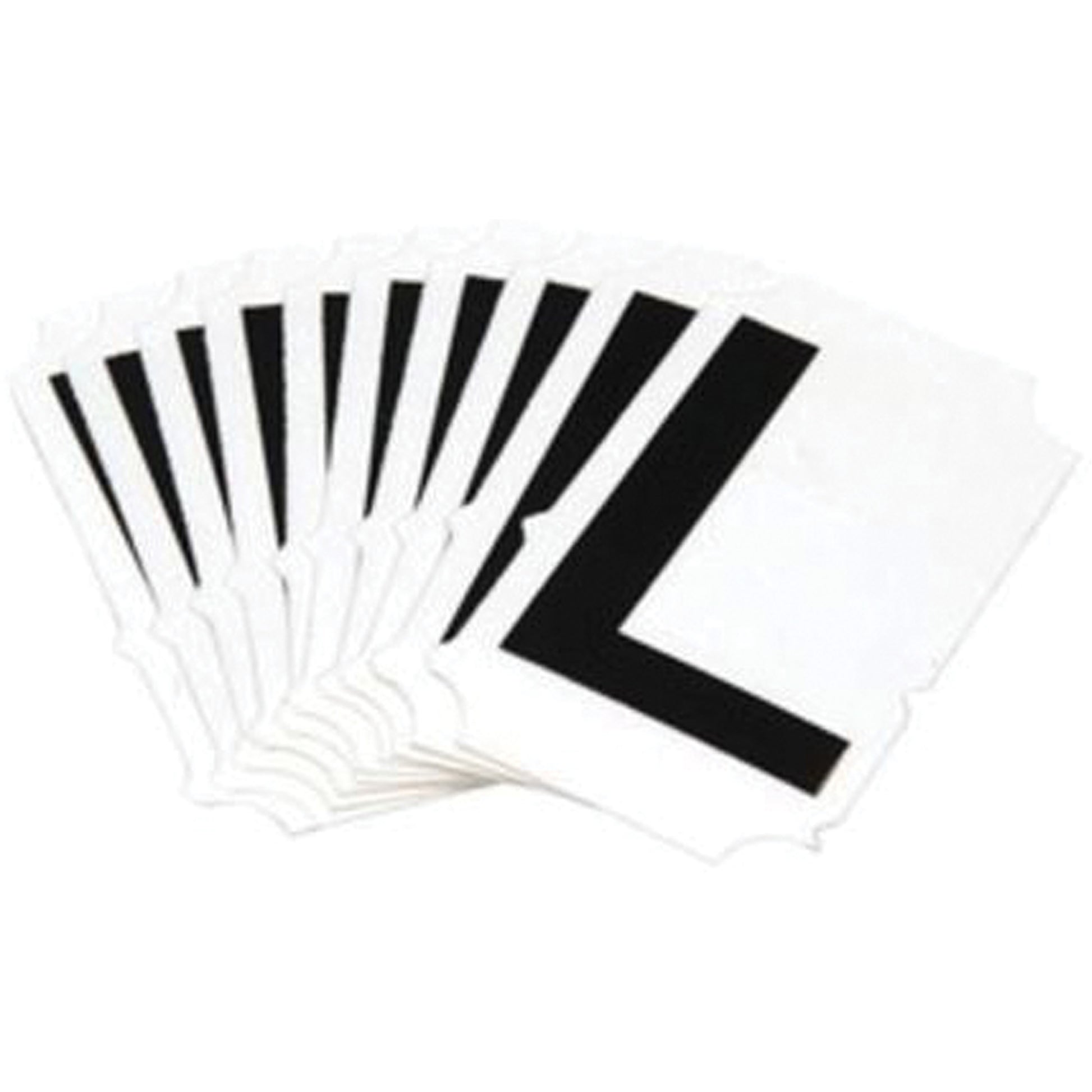 Brady Reflective Individual Number & Letter Labels, M, 1" H, Black on Silver