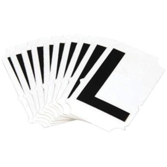Brady Reflective Individual Number & Letter Labels, M, 1" H, Black on Silver
