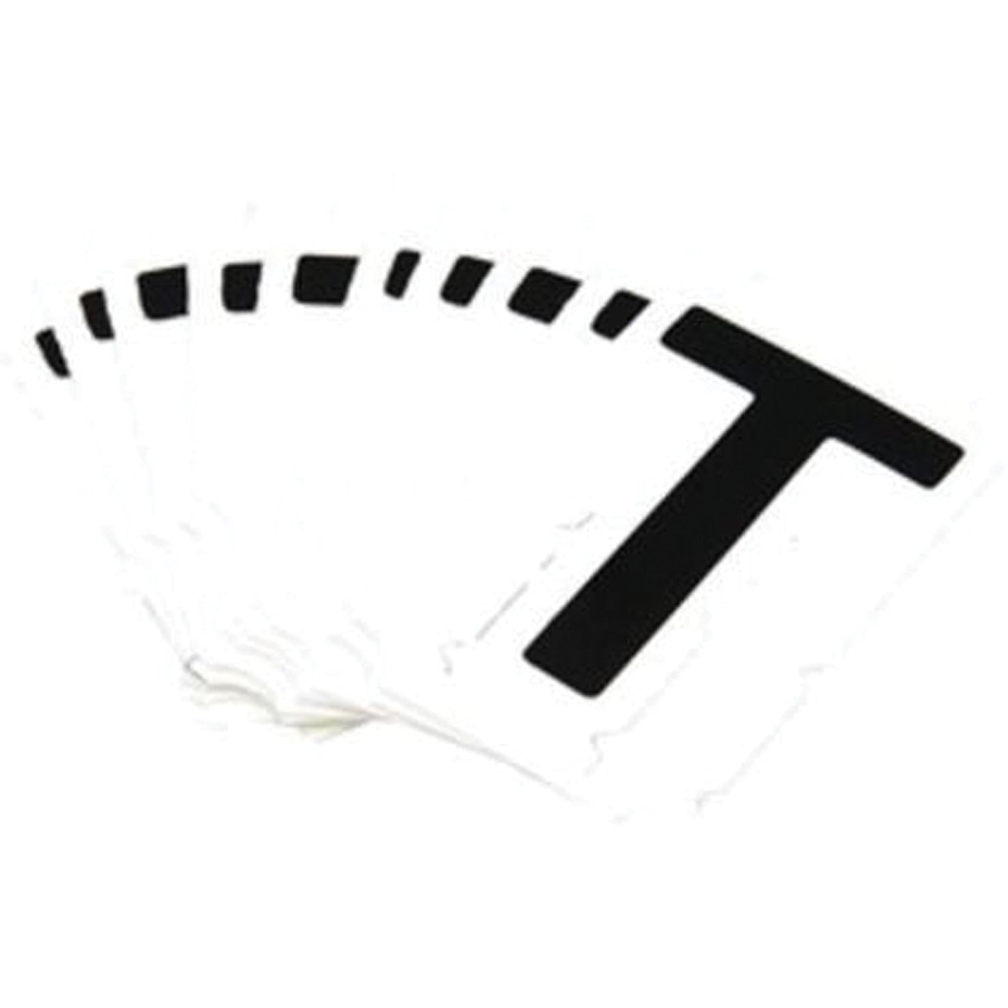 Brady Reflective Individual Number & Letter Labels, T, 1" H, Black on Silver