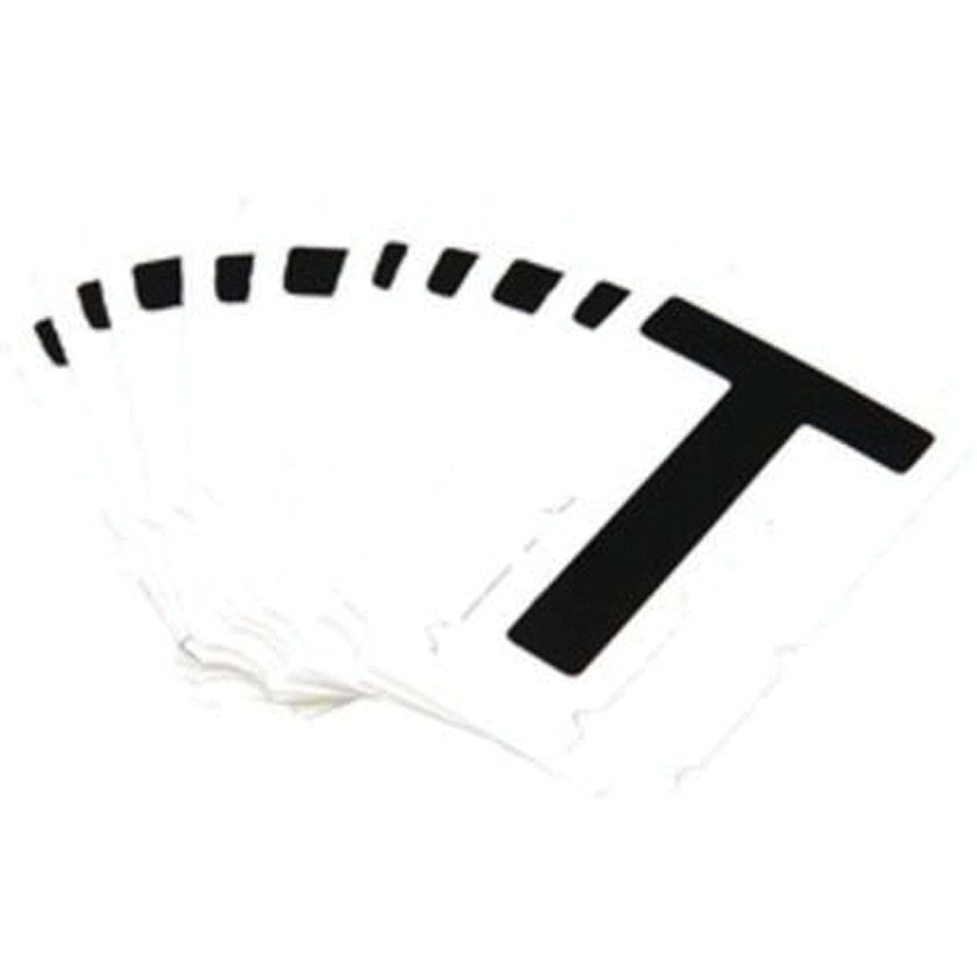 Brady Reflective Individual Number & Letter Labels, T, 1" H, Black on Silver