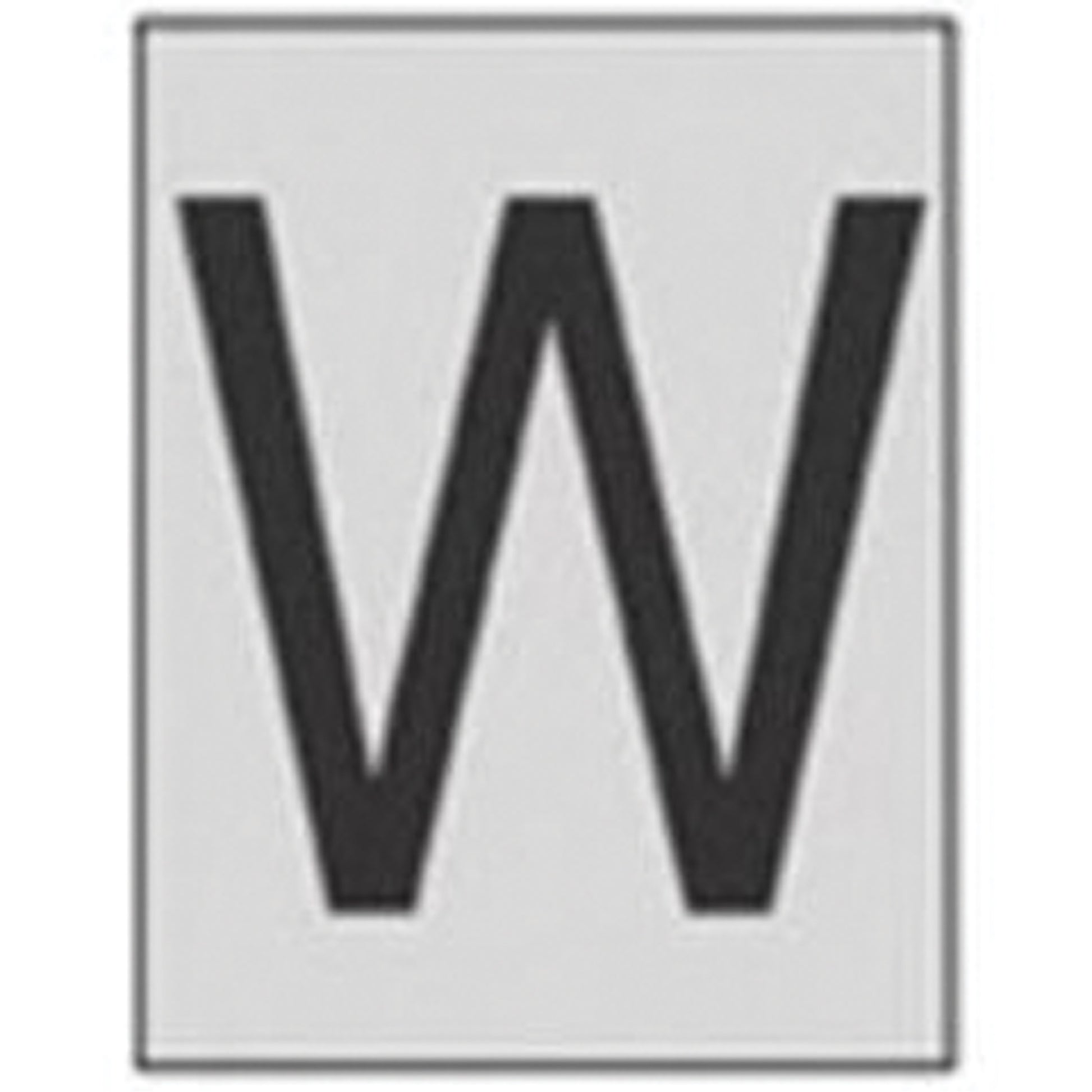 Brady Reflective Individual Number & Letter Labels, W, 1" H, Black on Silver