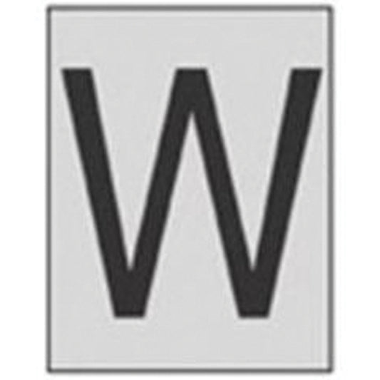 Brady Reflective Individual Number & Letter Labels, W, 1" H, Black on Silver