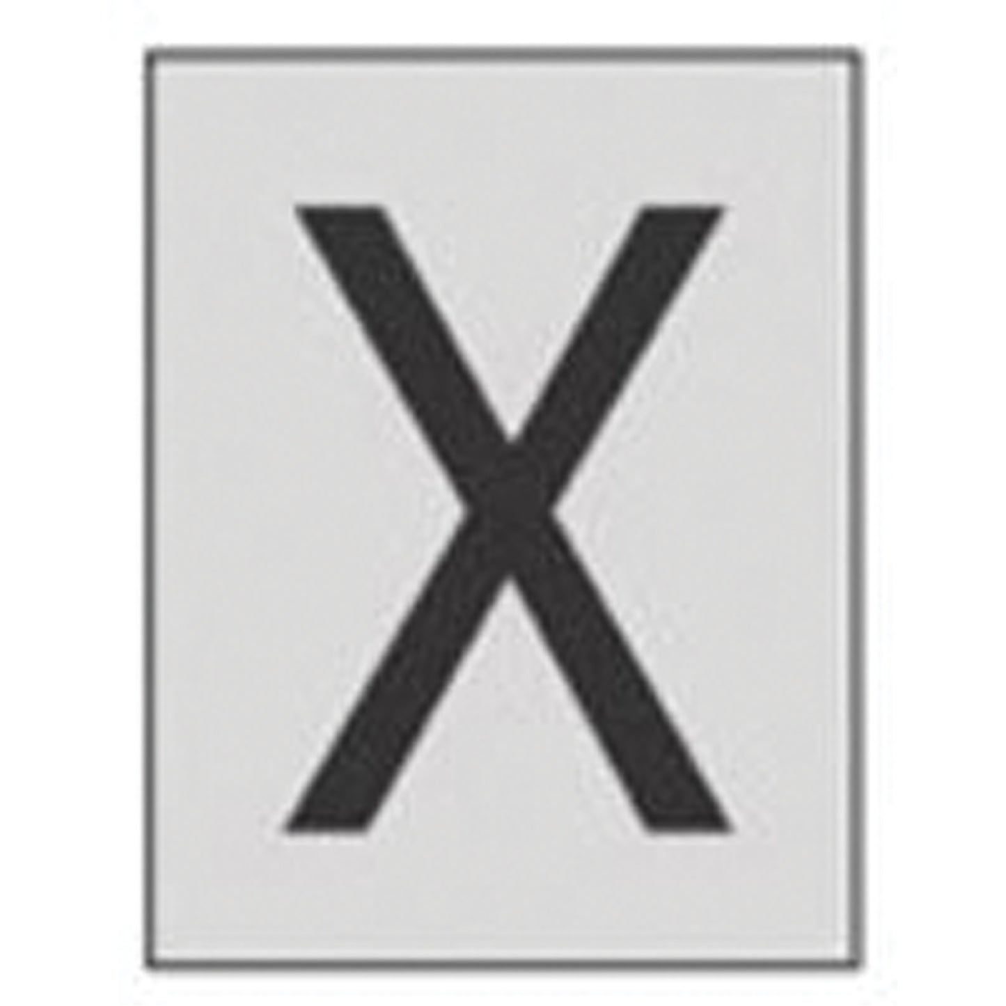 Brady Reflective Individual Number & Letter Labels, X, 1" H, Black on Silver