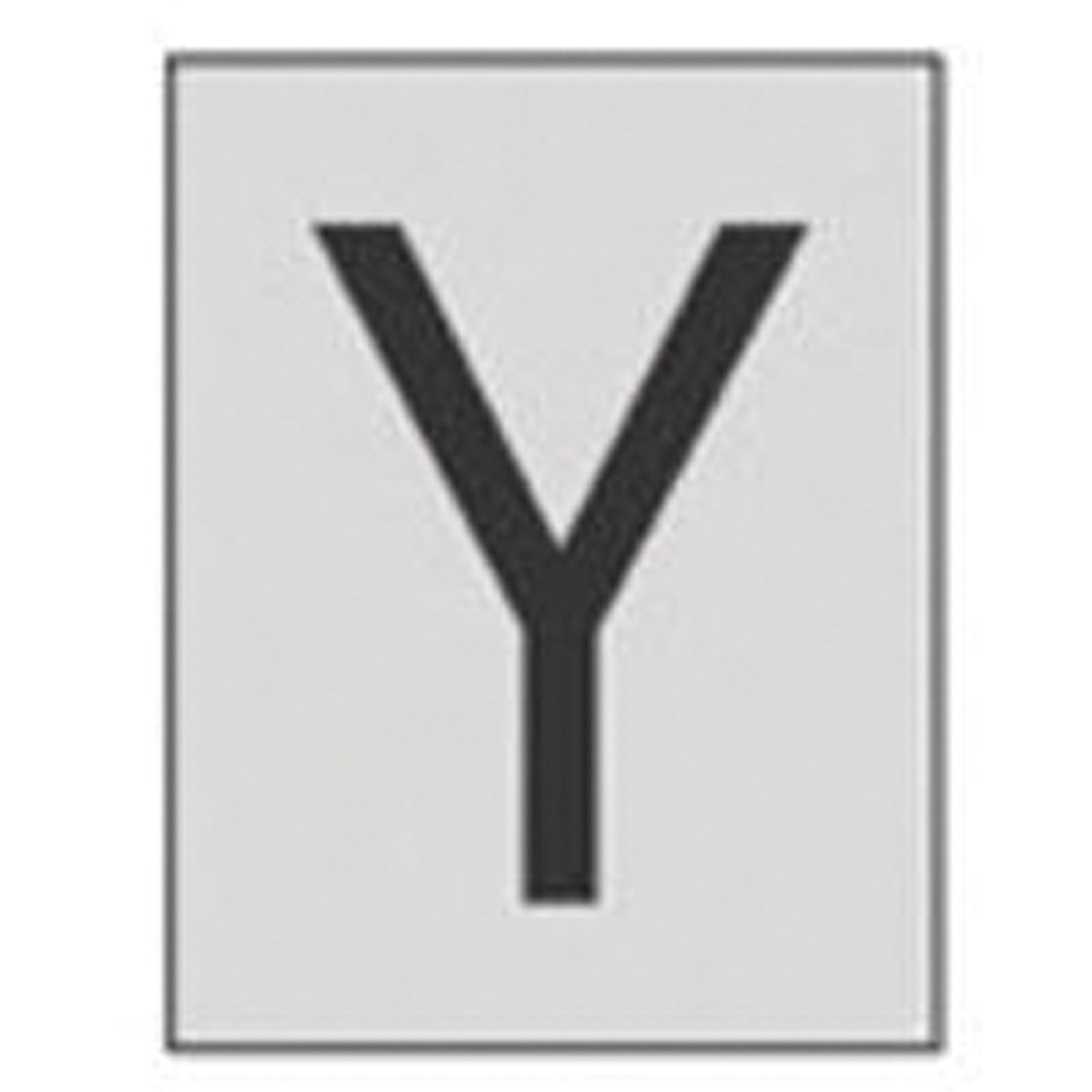 Brady Reflective Individual Number & Letter Labels, Y, 1" H, Black on Silver