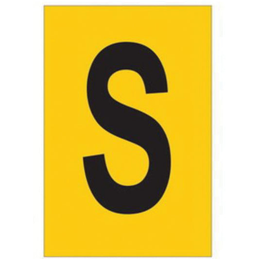 Brady Reflective Individual Number & Letter Labels, S, 1" H, Black on Yellow