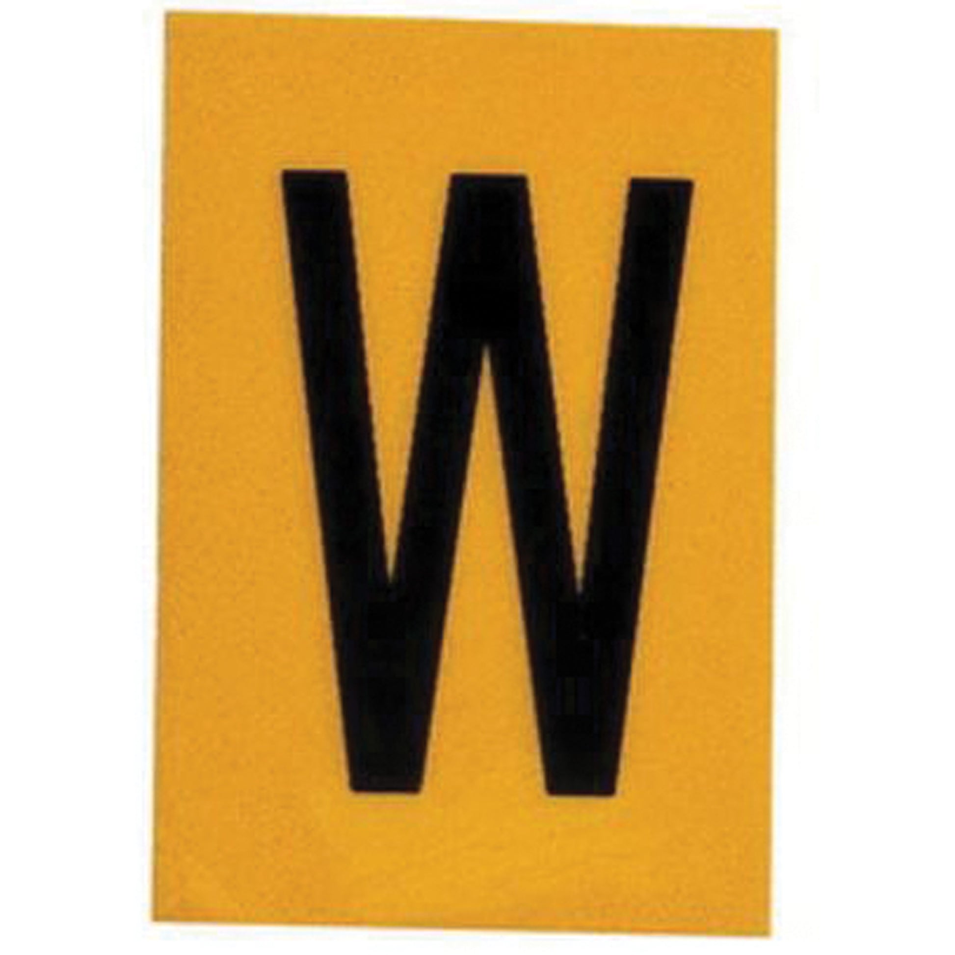 Brady Reflective Individual Number & Letter Labels, W, 1" H, Black on Yellow