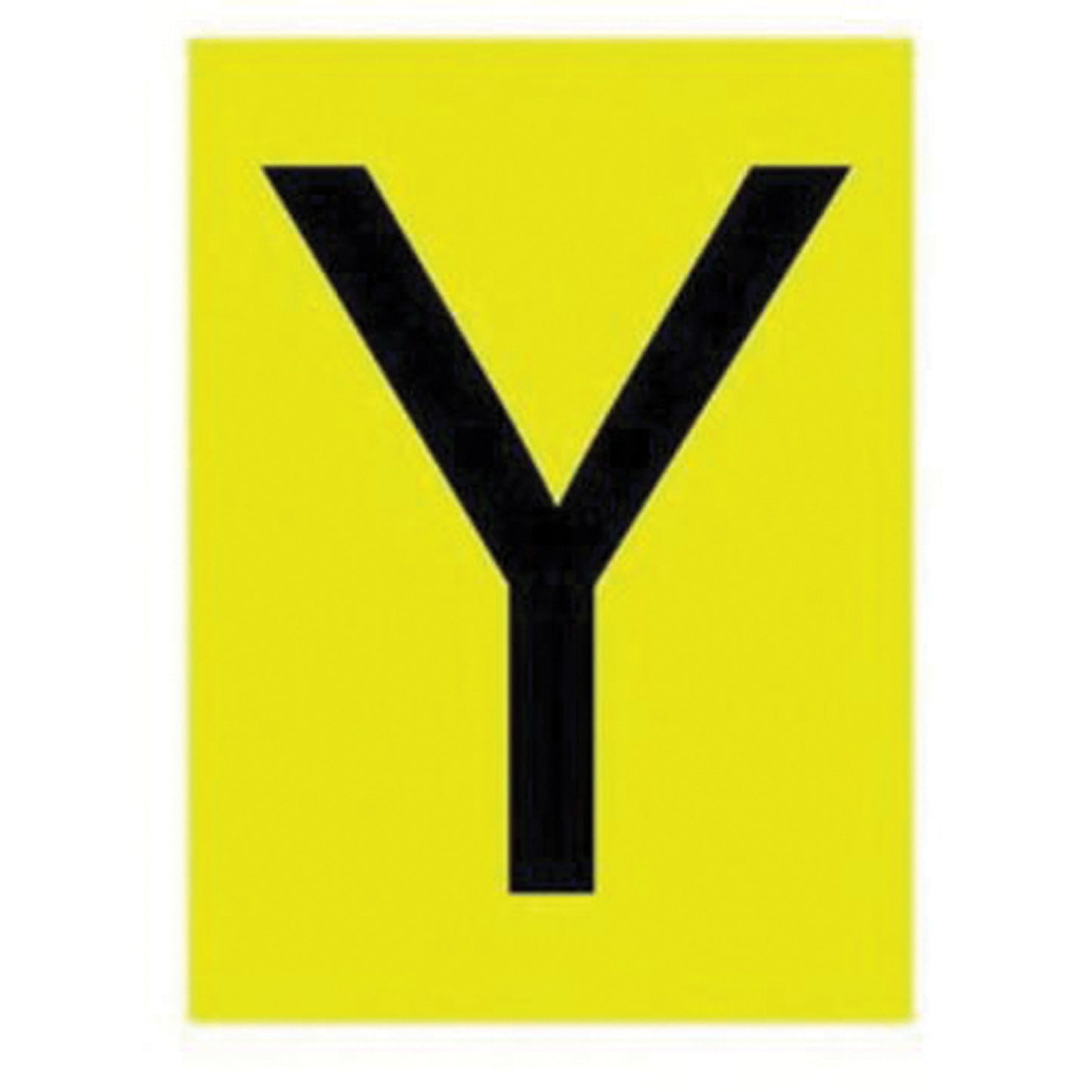 Brady Reflective Individual Number & Letter Labels, Y, 1" H, Black on Yellow