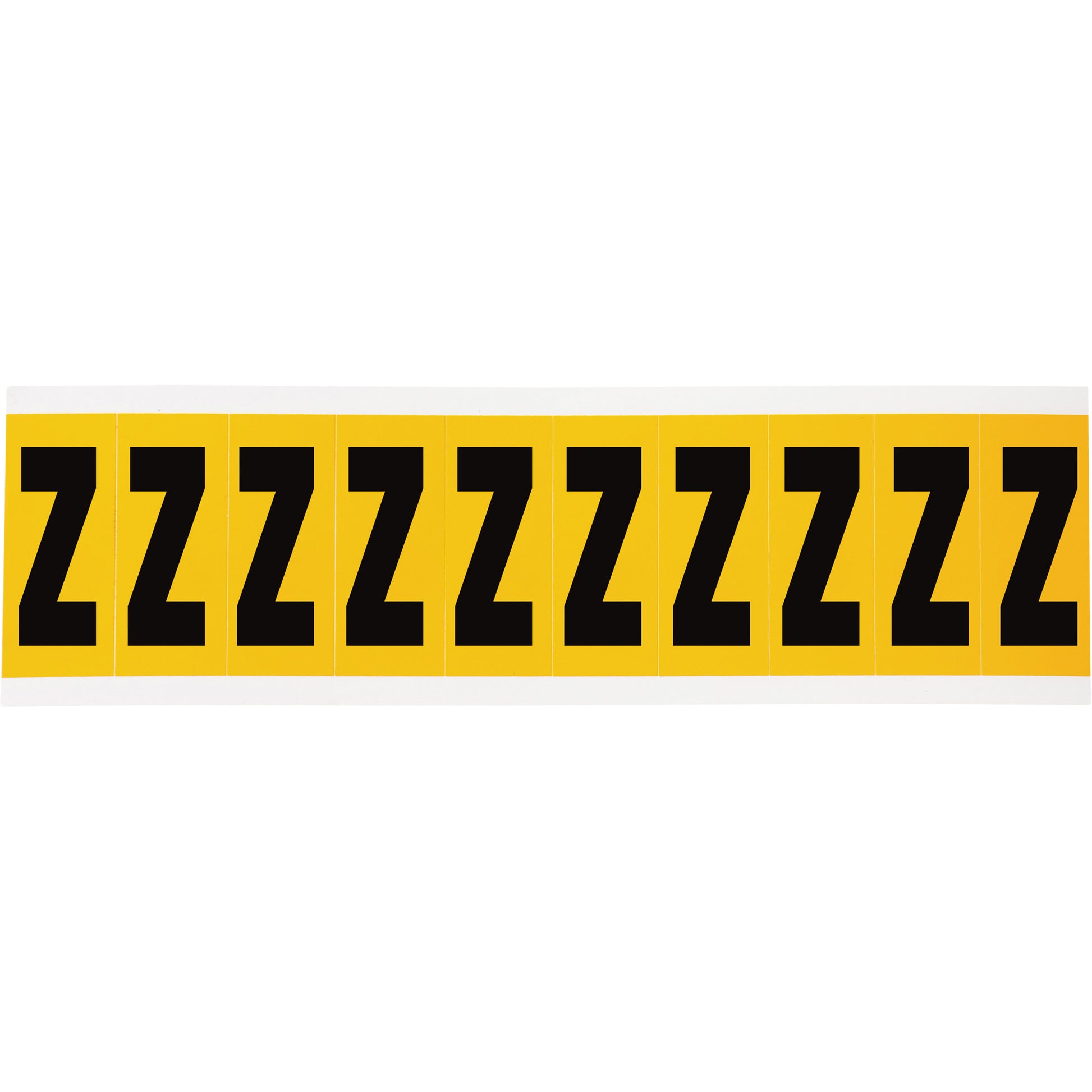 Brady Individual Number & Letter Labels, Z, 2" H, Black on Yellow