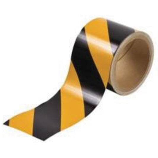 Brady Reflective Marking Tape, 3" x 15', Acrylic, Black and Yellow