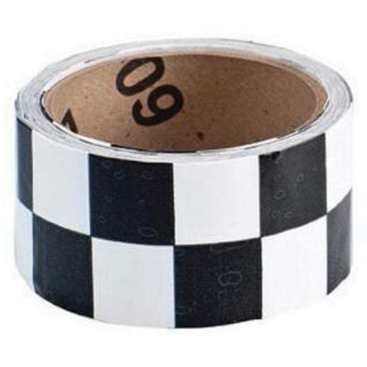 Brady Checkered Marking Tape, 2" x 54', Vinyl, Black and White