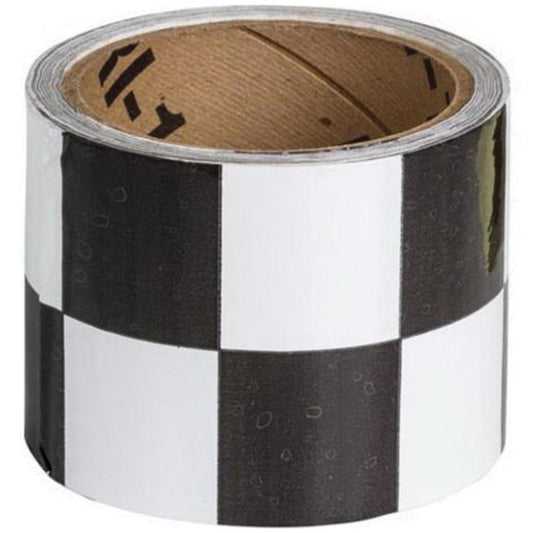 Brady Checkered Marking Tape, 3" x 54', Vinyl, Black and White