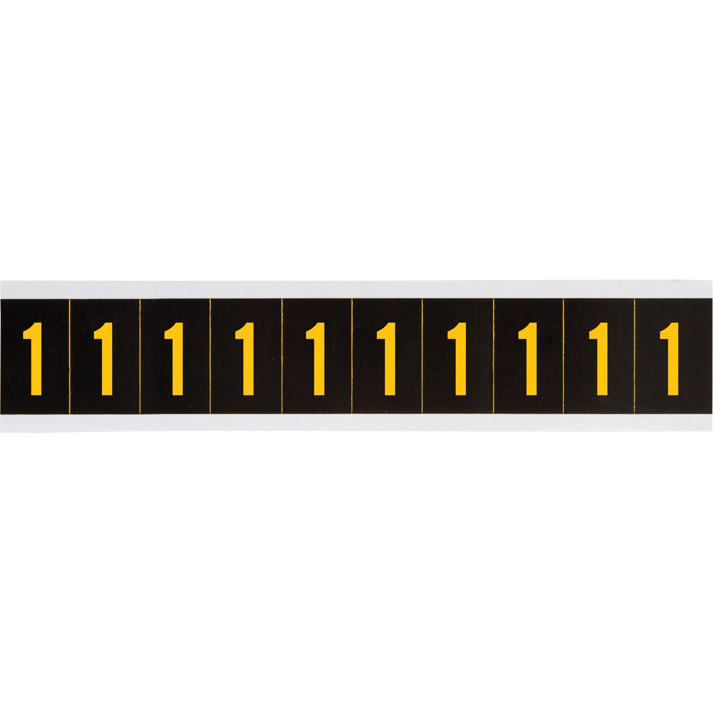 Brady Individual Number and Letter Labels, 1, 1" H, Yellow on Black