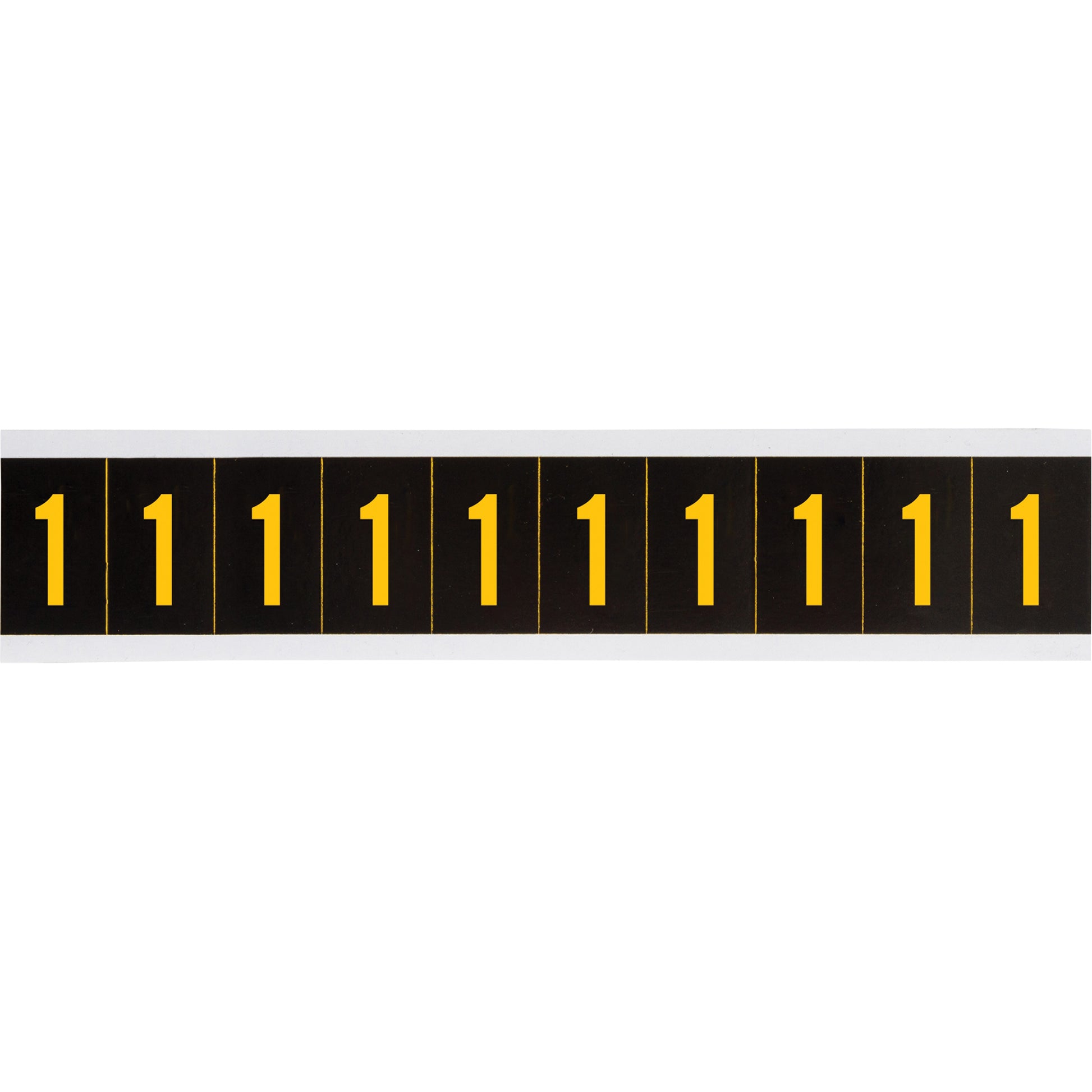 Brady Individual Number and Letter Labels, 1, 1" H, Yellow on Black