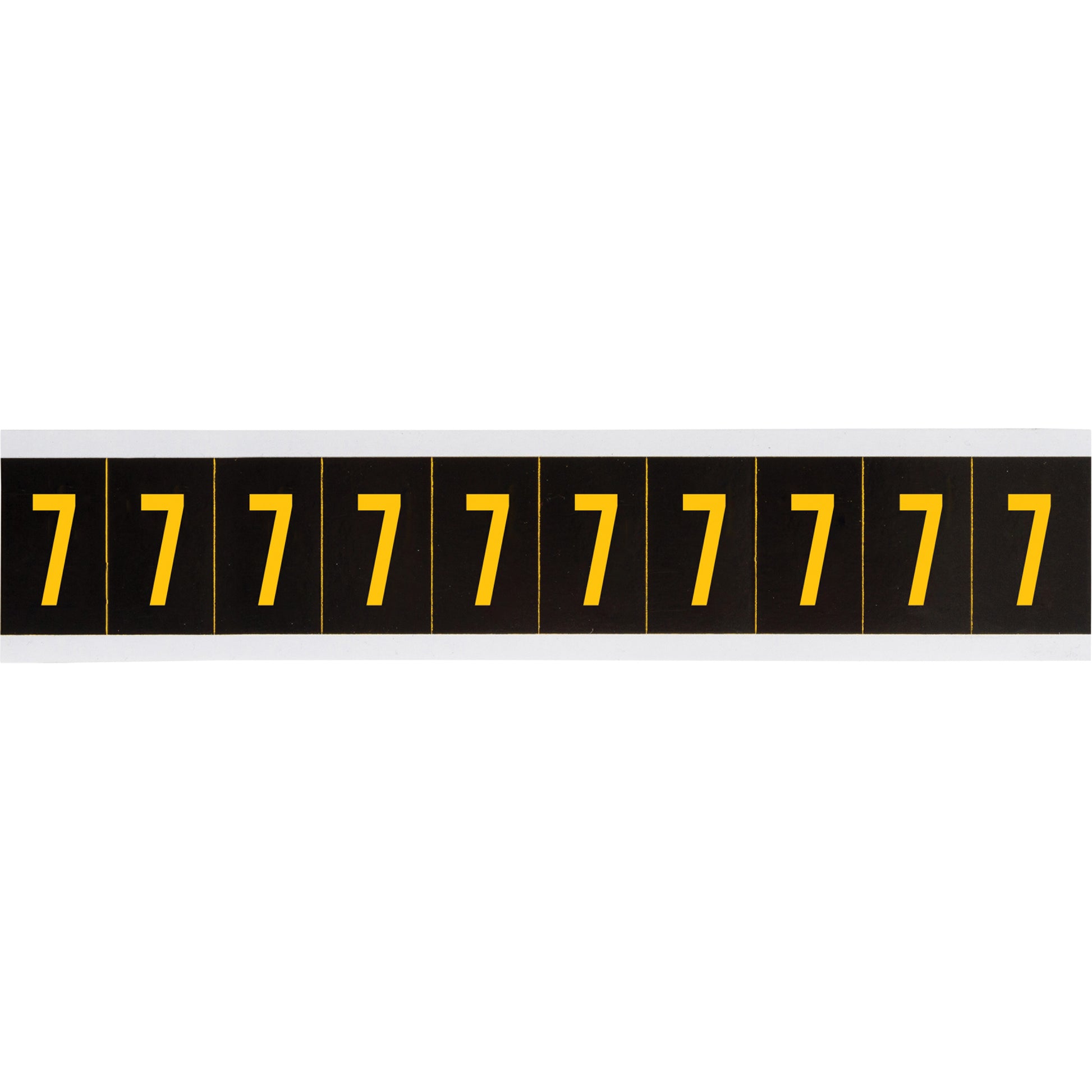 Brady Repositionable Individual Number and Letter Label, 7, 1" H, Yellow on Black