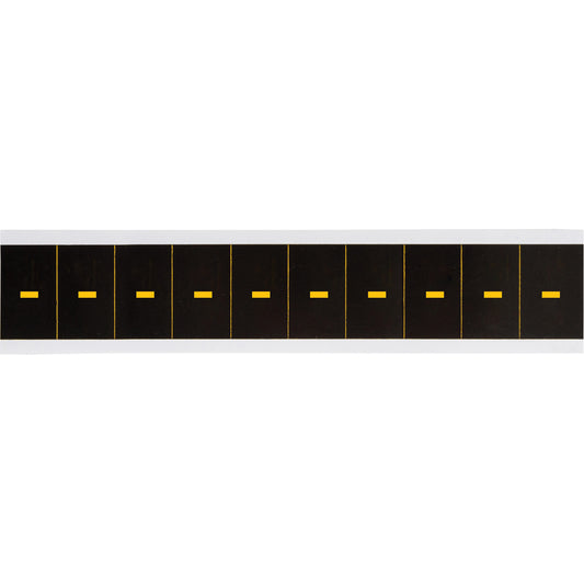 Brady Individual Number & Letter Labels, Dash (-), 2" H, Yellow on Black