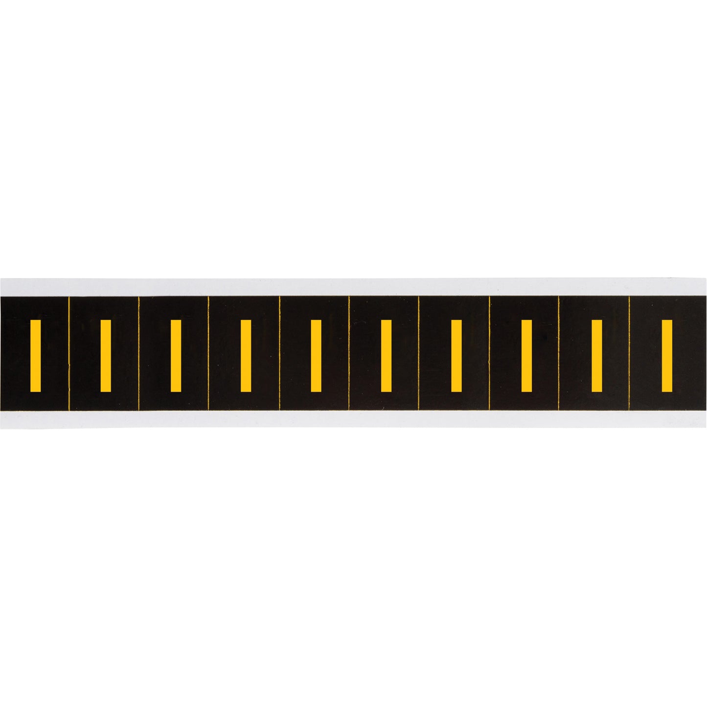 Brady Individual Number and Letter Labels, I, 2" H, Yellow on Black