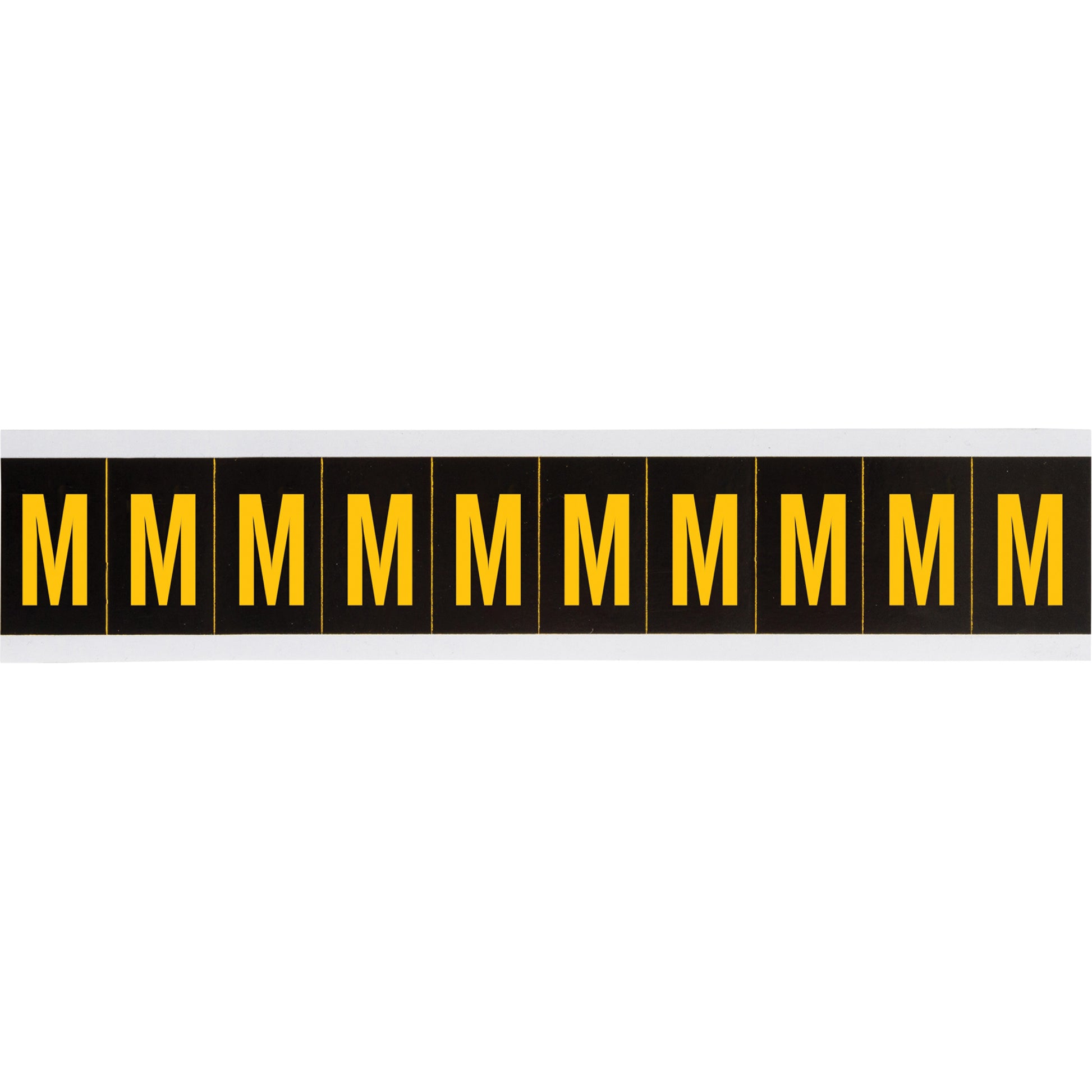Brady Individual Number & Letter Labels, M, 2" H, Yellow on Black