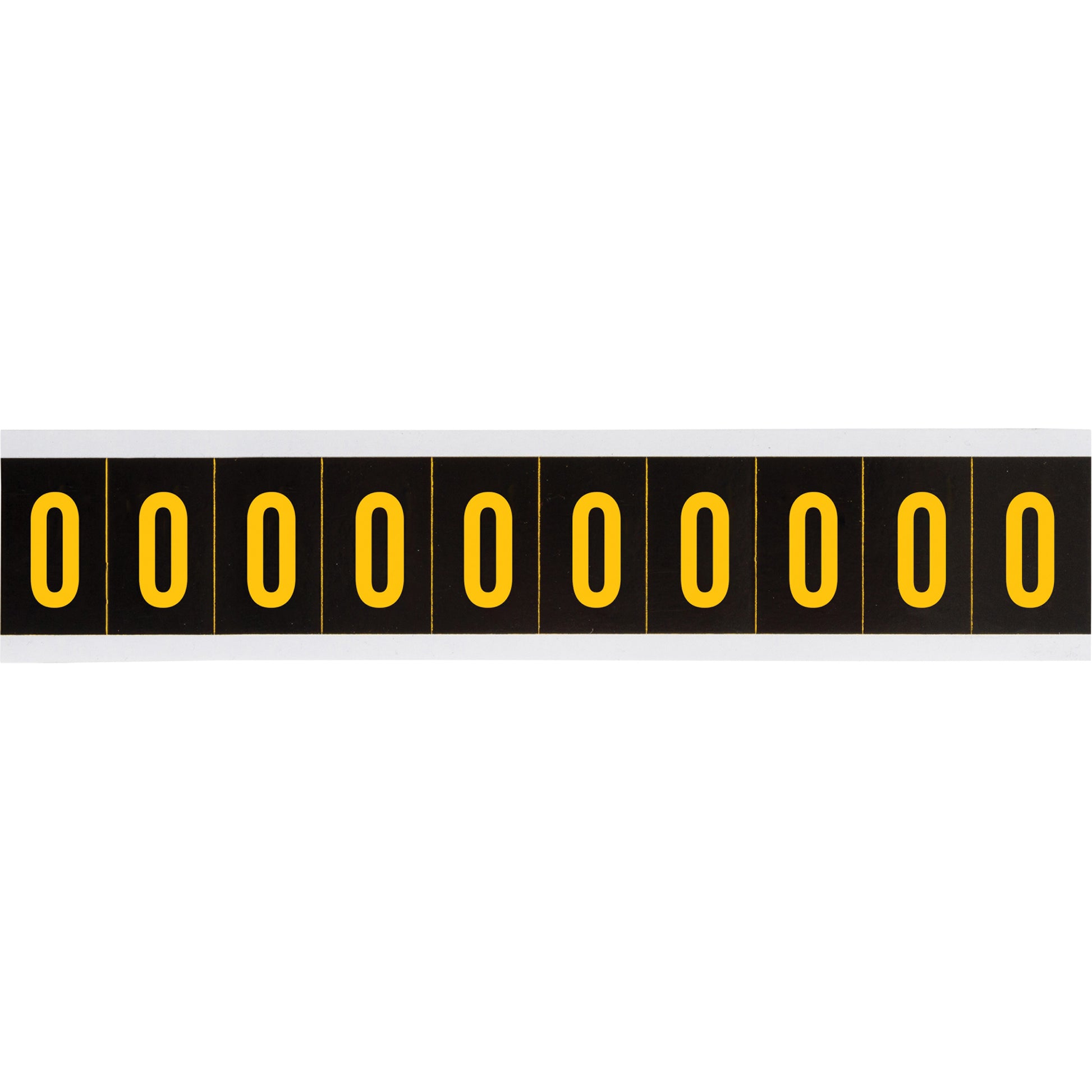 Brady Individual Number & Letter Labels, O, 2" H, Yellow on Black