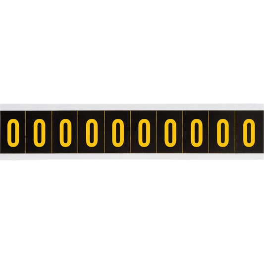 Brady Individual Number & Letter Labels, O, 2" H, Yellow on Black