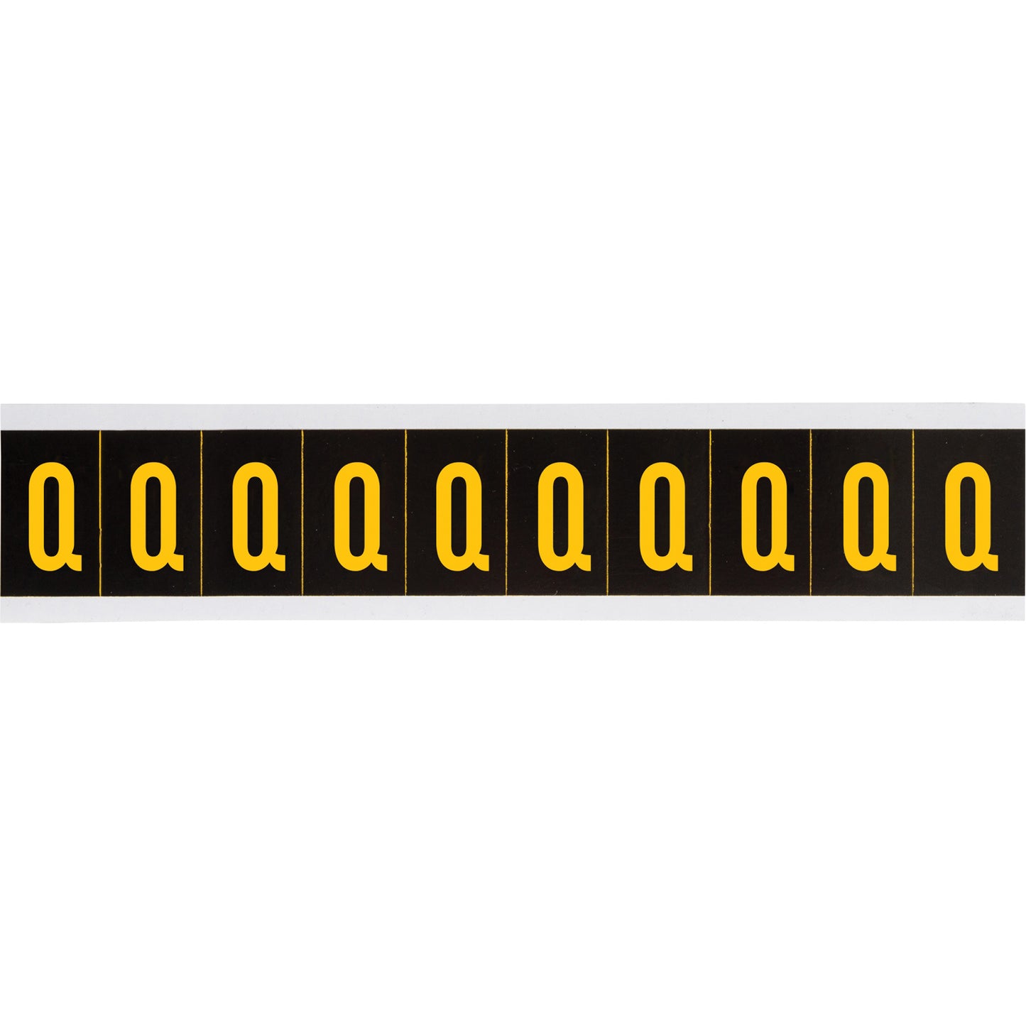 Brady Individual Number & Letter Labels, Q, 2" H, Yellow on Black