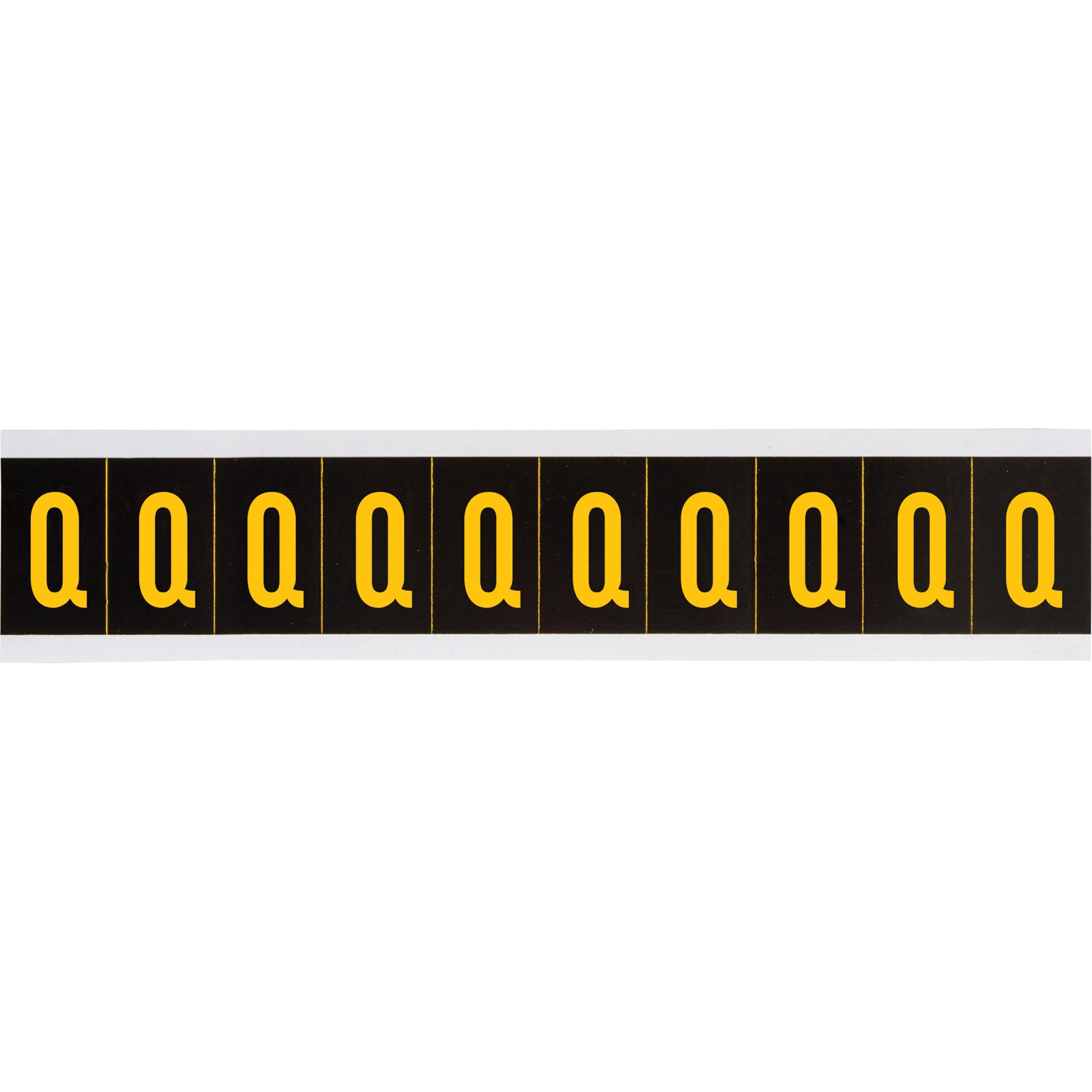 Brady Individual Number & Letter Labels, Q, 2" H, Yellow on Black