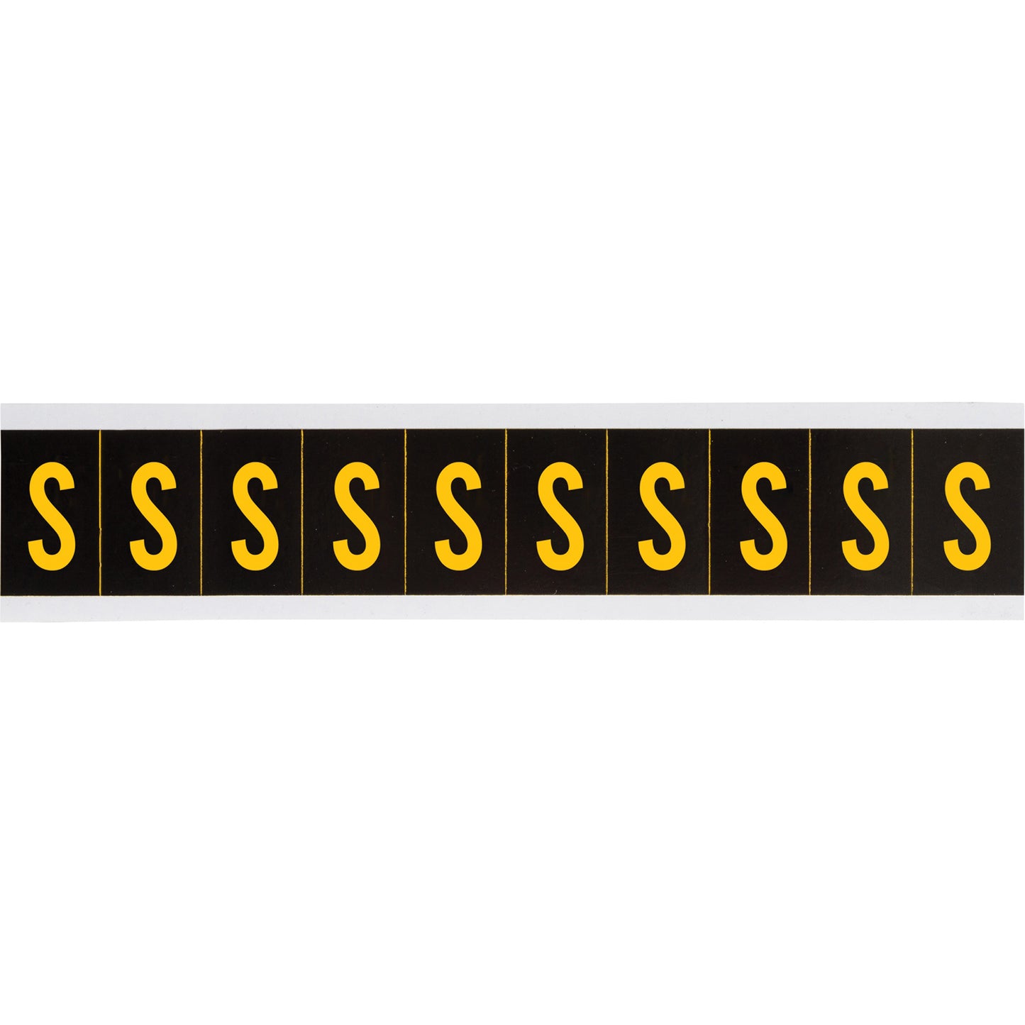 Brady Individual Number & Letter Labels, S, 2" H, Yellow on Black