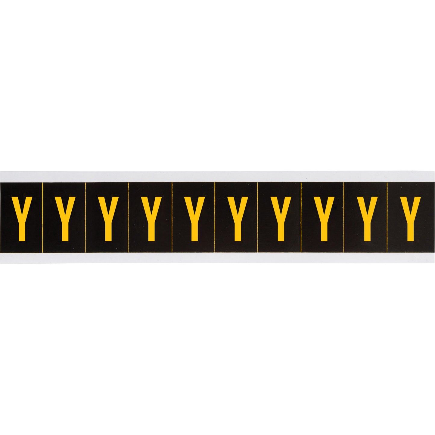 Brady Individual Number & Letter Labels, Y, 2" H, Yellow on Black
