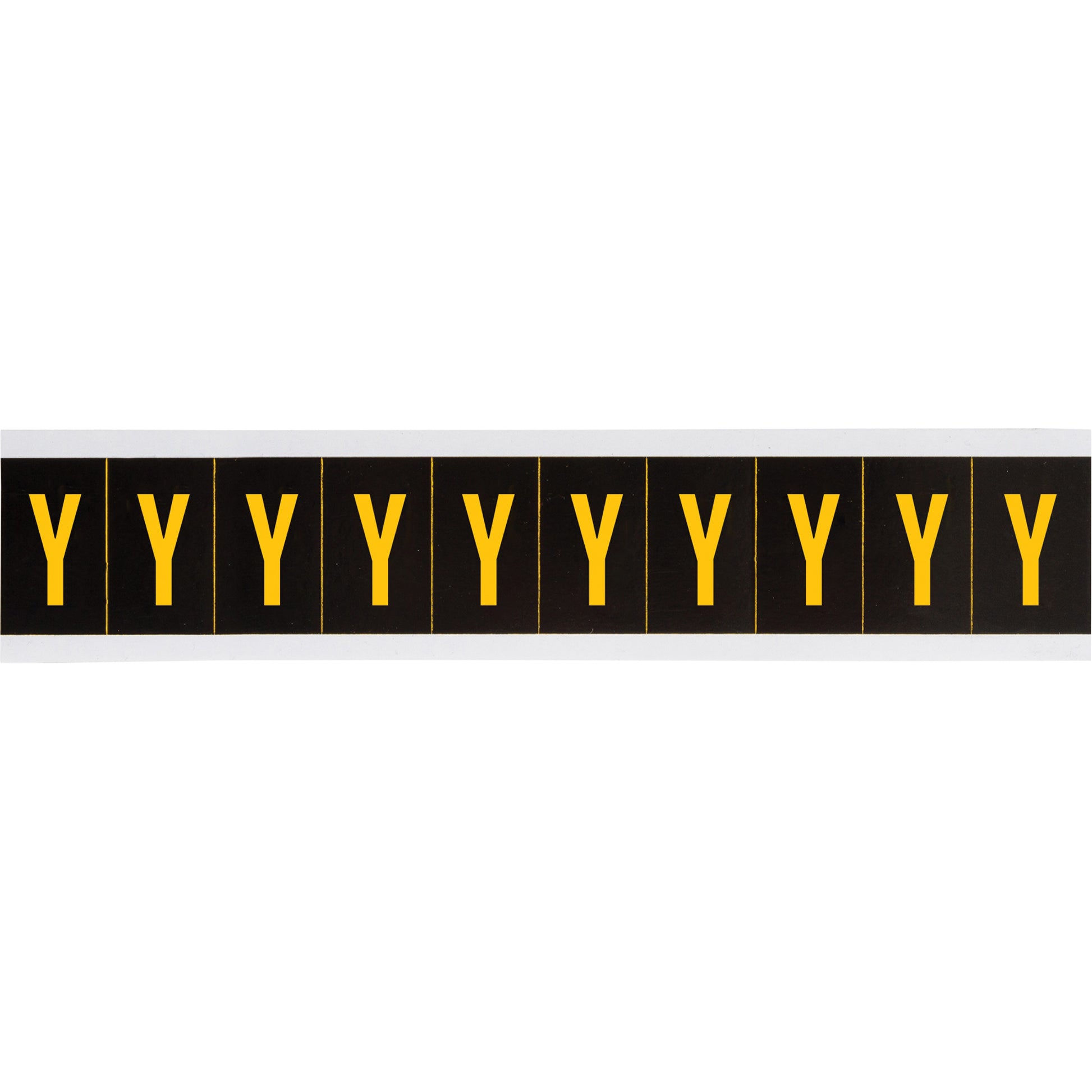 Brady Individual Number & Letter Labels, Y, 2" H, Yellow on Black