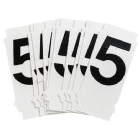 Brady Quick-Align® Individual Number and Letter Labels, 5, 1" H, Black