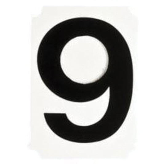Brady Quick-Align® Individual Number and Letter Labels, 9, 1" H, Black