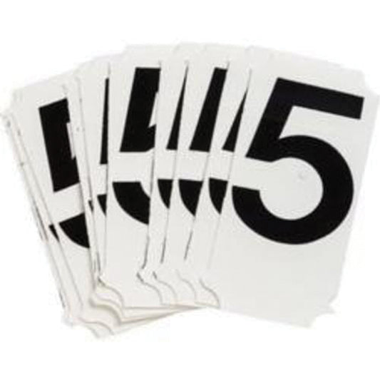 Brady Quick-Align® Individual Number and Letter Labels, 5, 1-1/2" H, Black