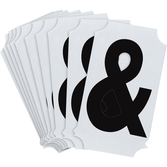 Brady Quick-Align® Individual Number and Letter Labels, Ampersand (&), 2" H, Black