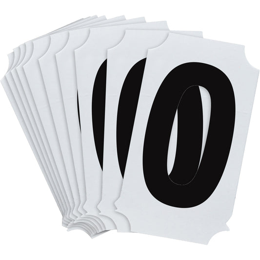 Brady Quick-Align® Individual Number and Letter Labels, 0, 2" H, Black