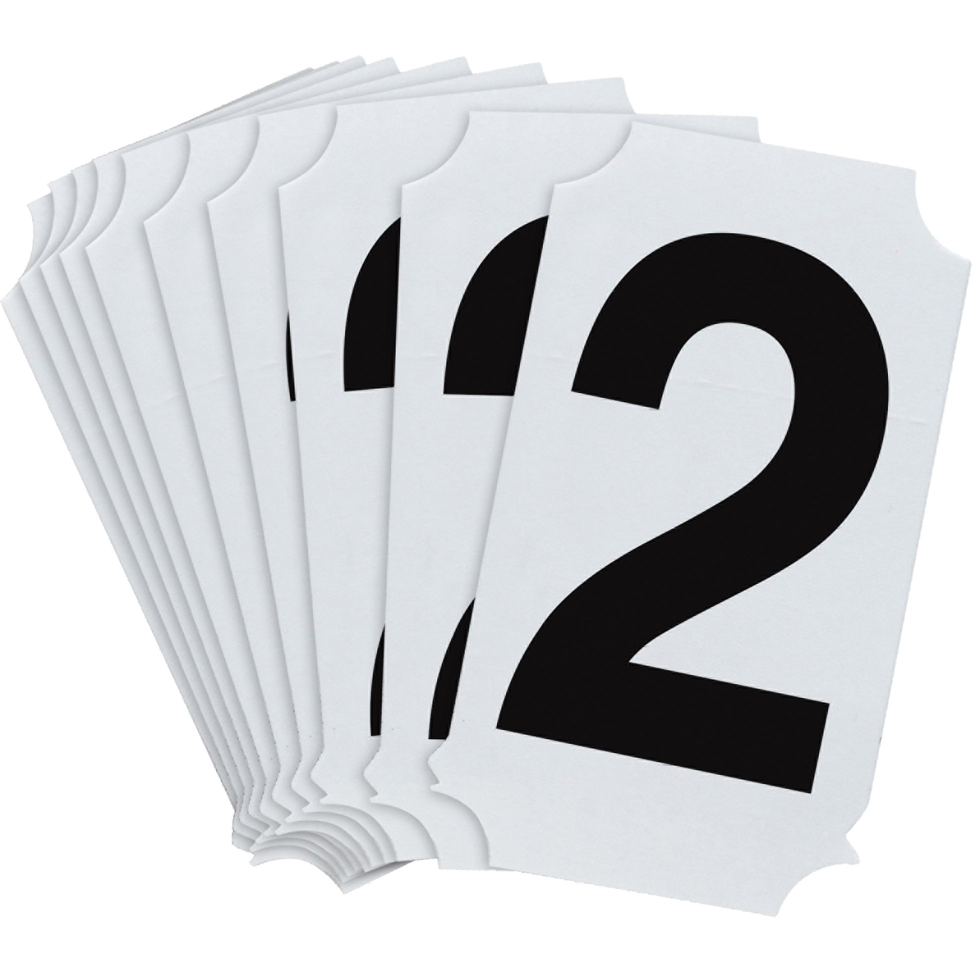Brady Quick-Align® Individual Number and Letter Labels, 2, 2" H, Black