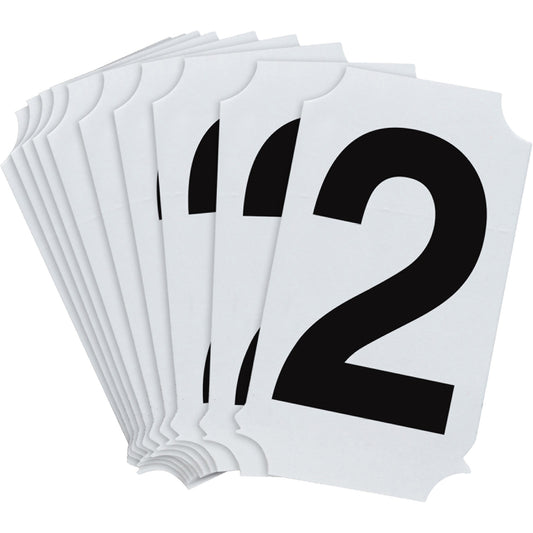 Brady Quick-Align® Individual Number and Letter Labels, 2, 2" H, Black