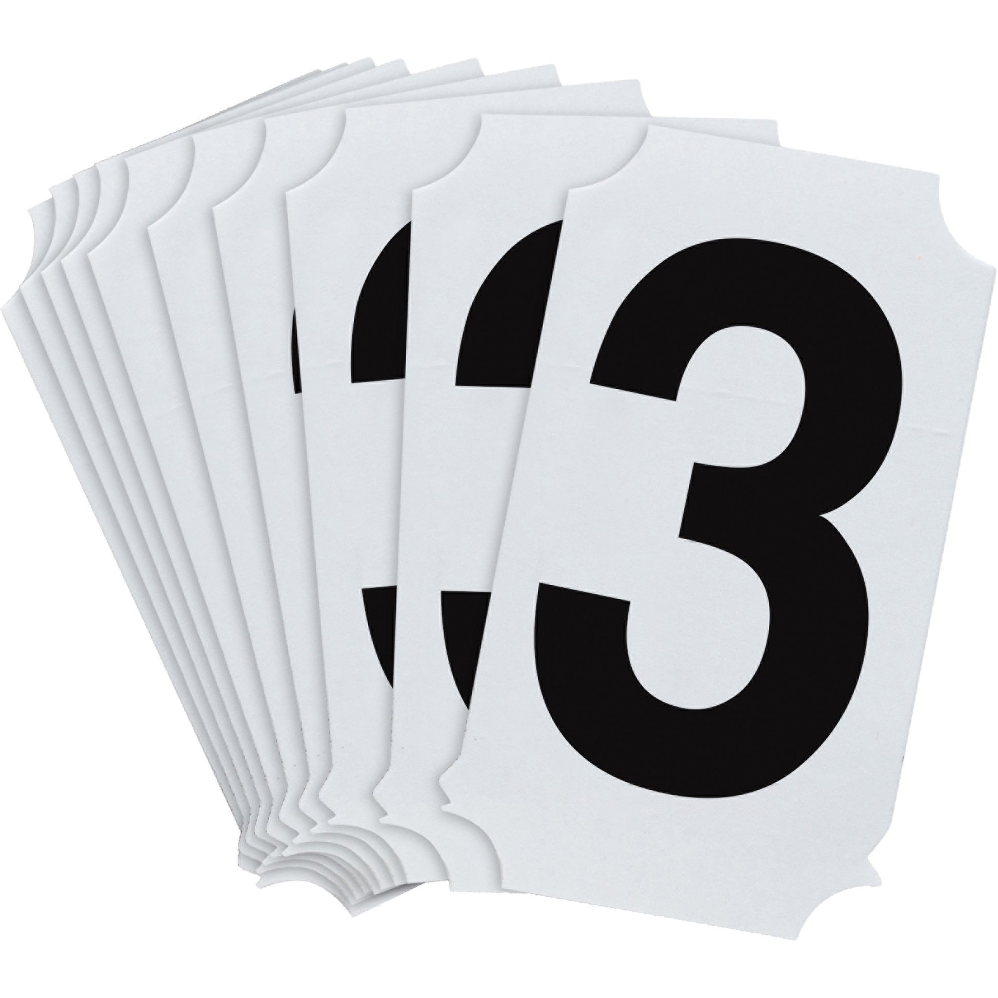 Brady Quick-Align® Individual Number and Letter Labels, 3, 2" H, Black