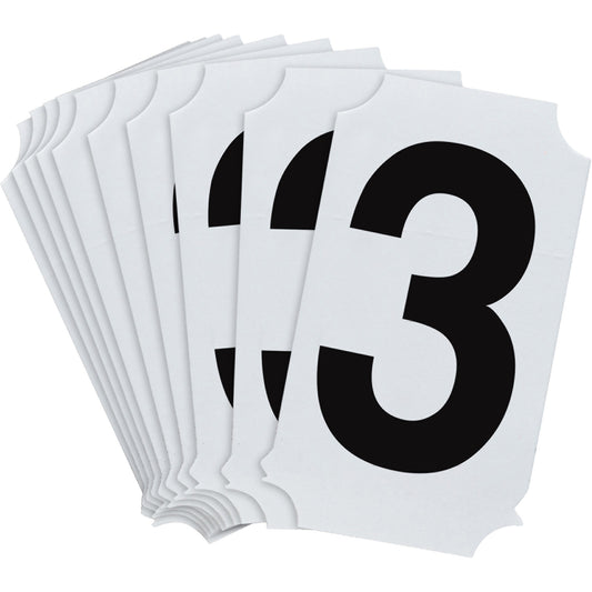 Brady Quick-Align® Individual Number and Letter Labels, 3, 2" H, Black