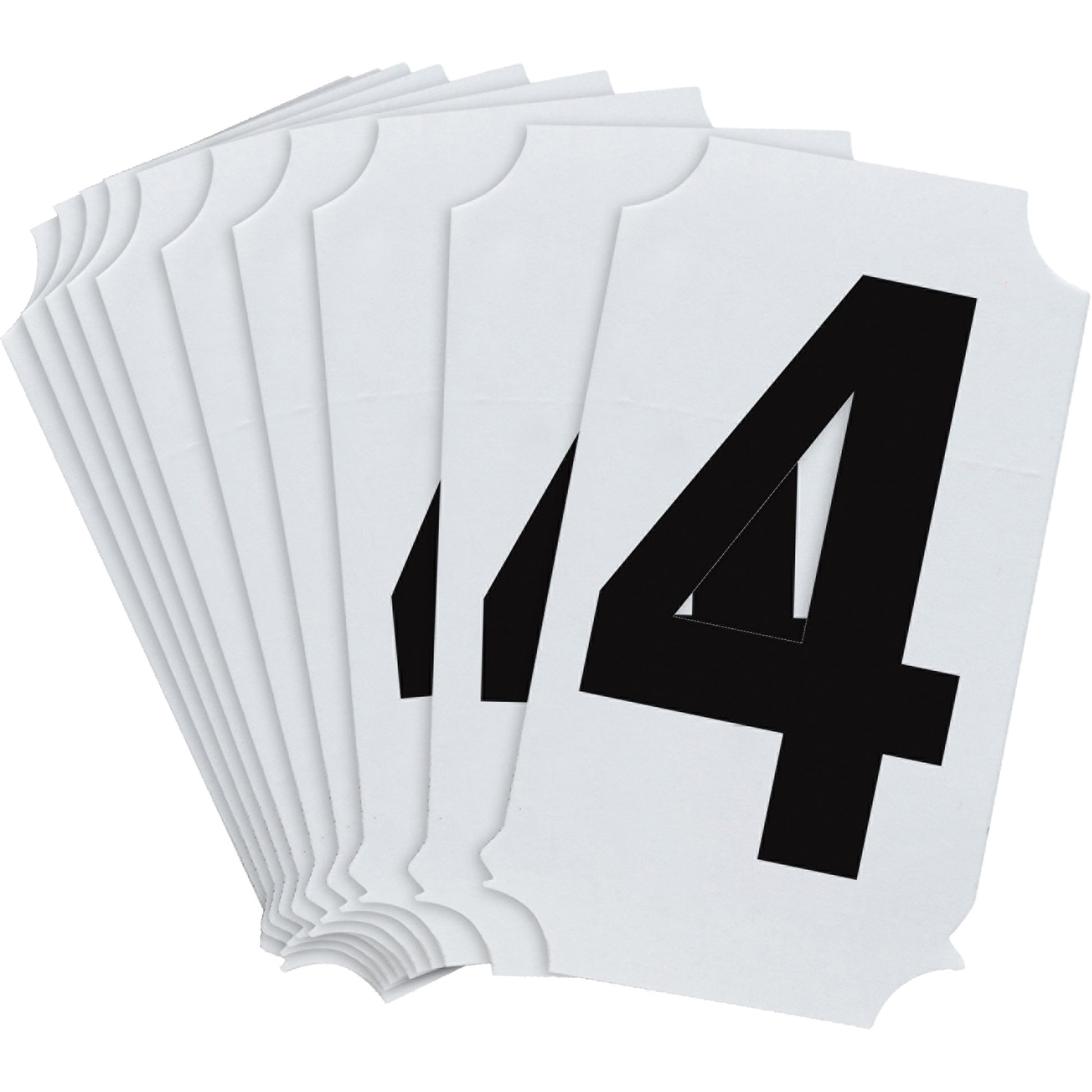 Brady Quick-Align® Individual Number and Letter Labels, 4, 2" H, Black