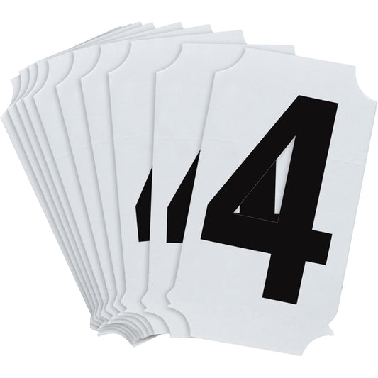 Brady Quick-Align® Individual Number and Letter Labels, 4, 2" H, Black